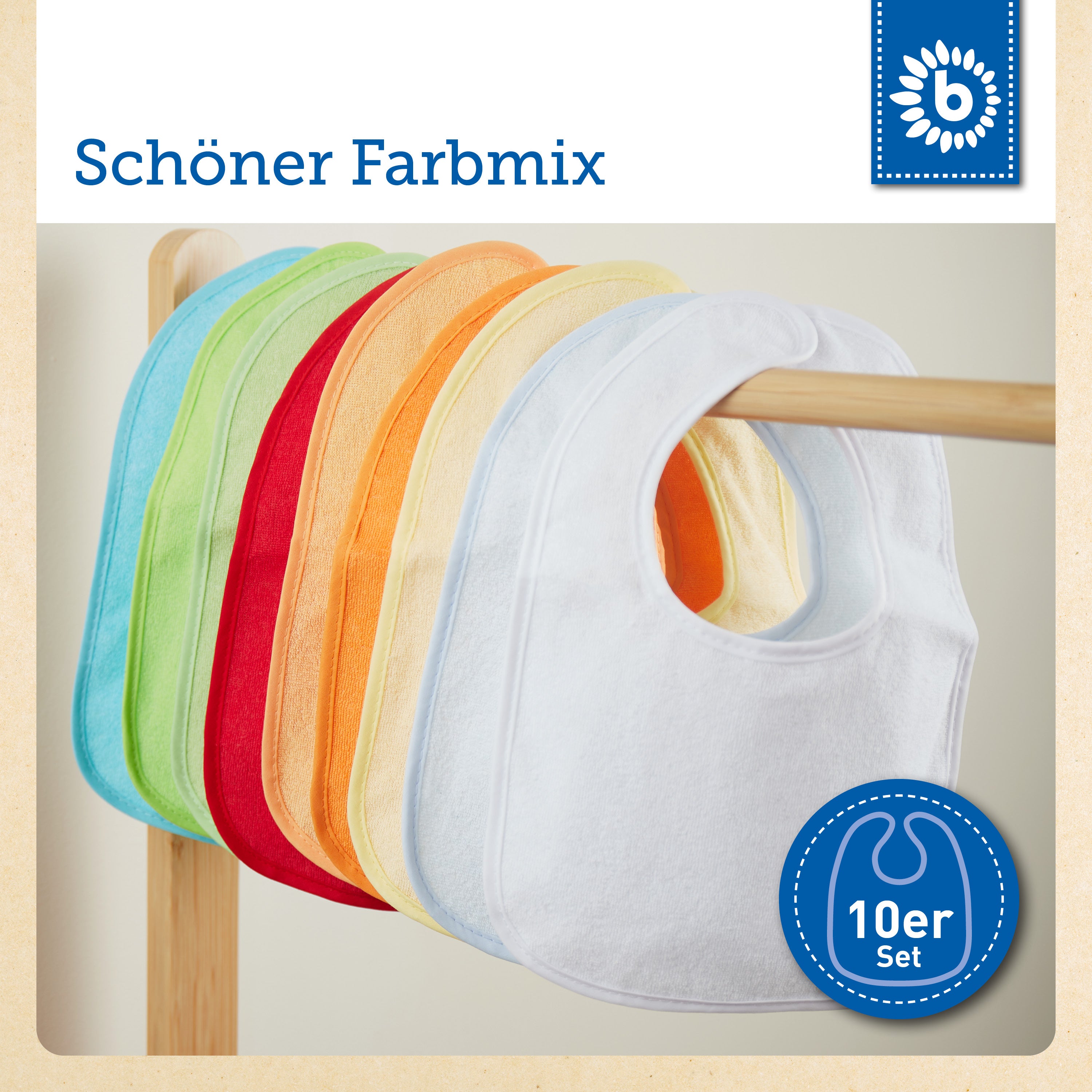 10er Set Lätzchen Rainbow