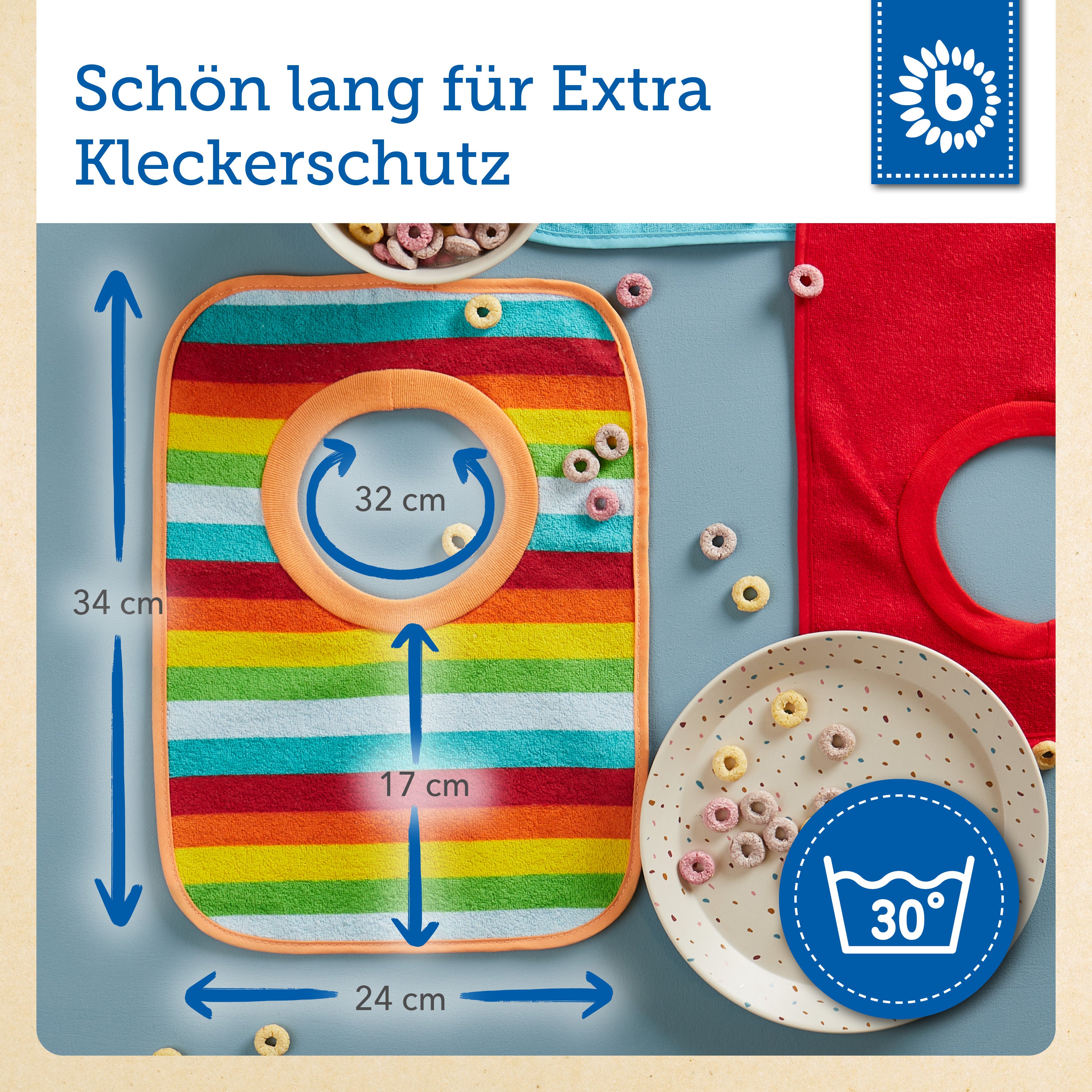 6er Set Schlupflätzchen Rainbow