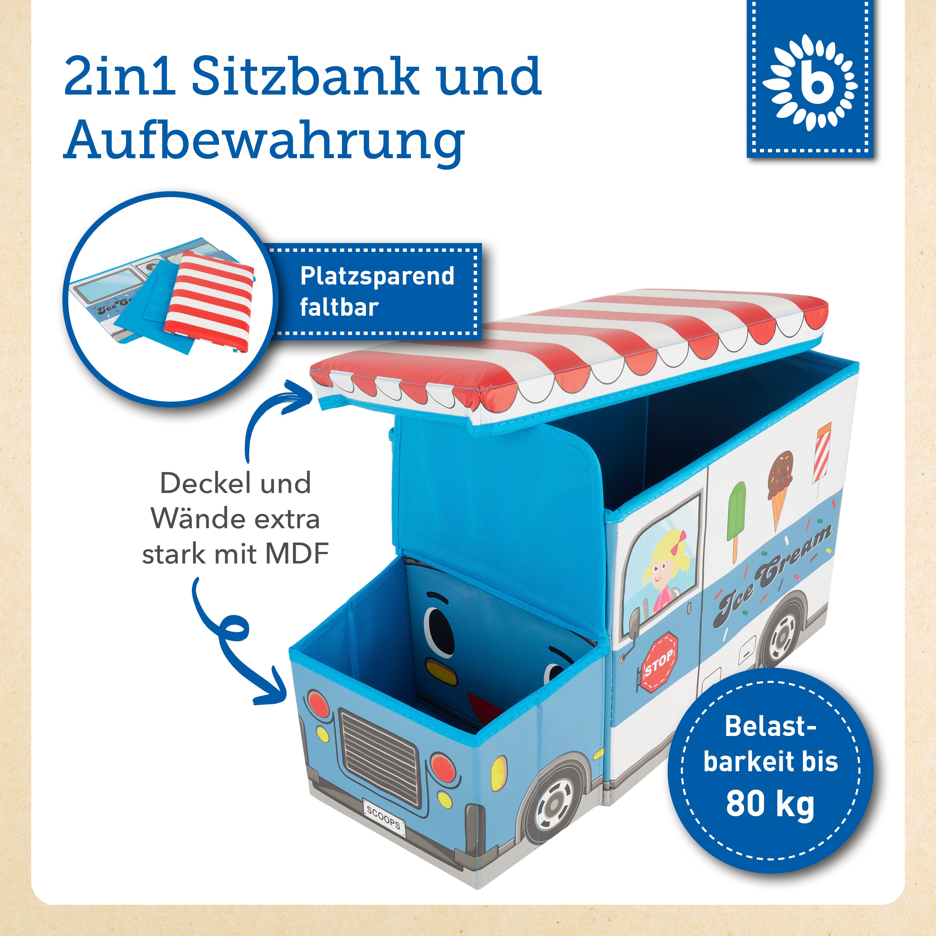 2in1 Staubox & Sitzbank Icecream
