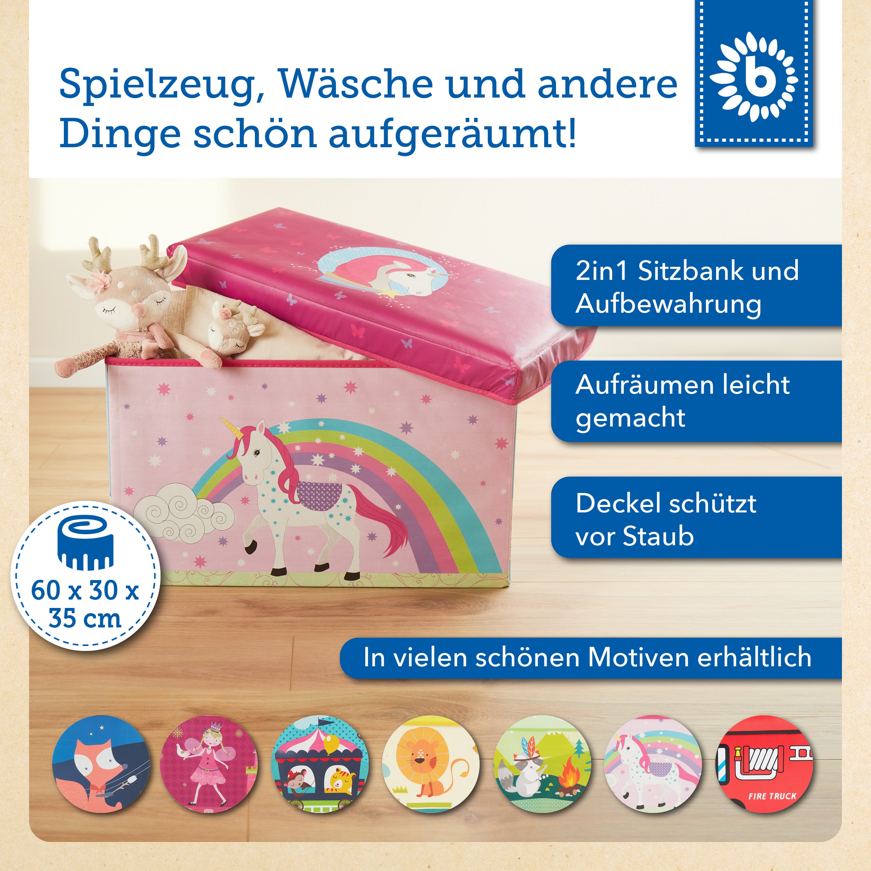 2in1 Staubox & Sitzbank Einhorn