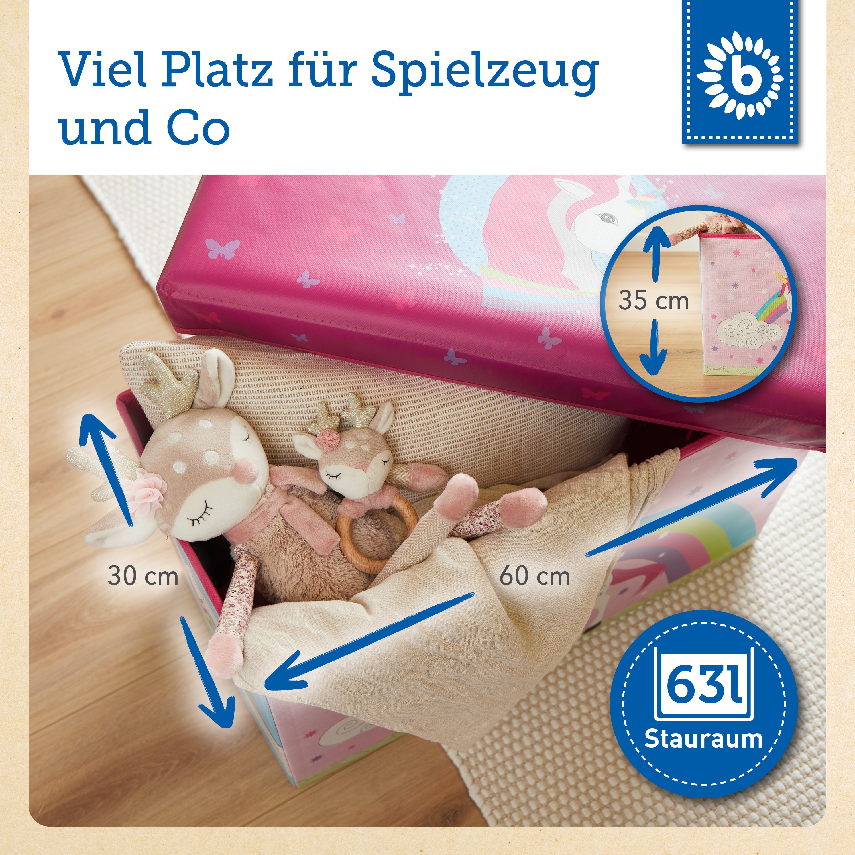 2in1 Staubox & Sitzbank Einhorn
