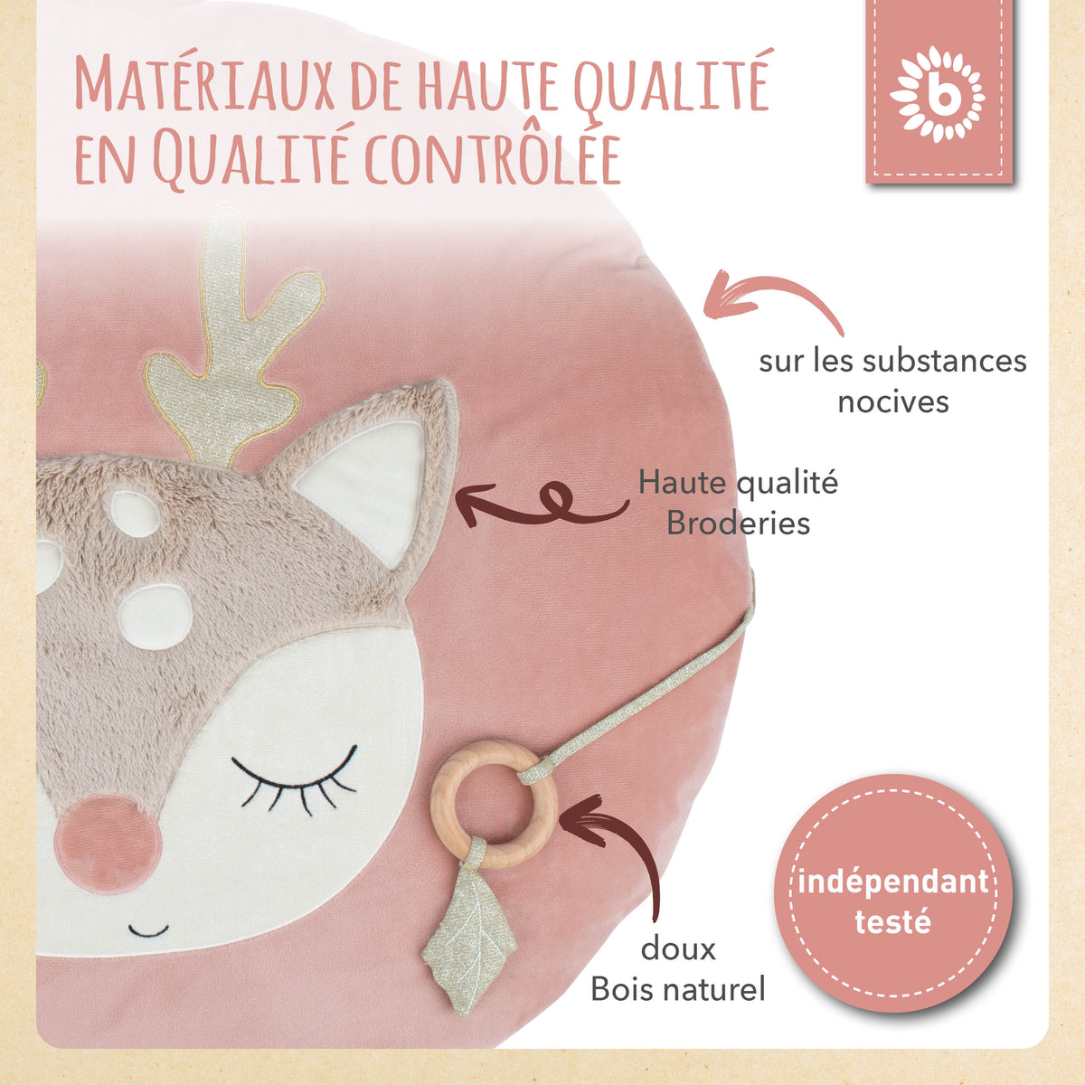 Spieldecke Reh Ella - FR Infographic