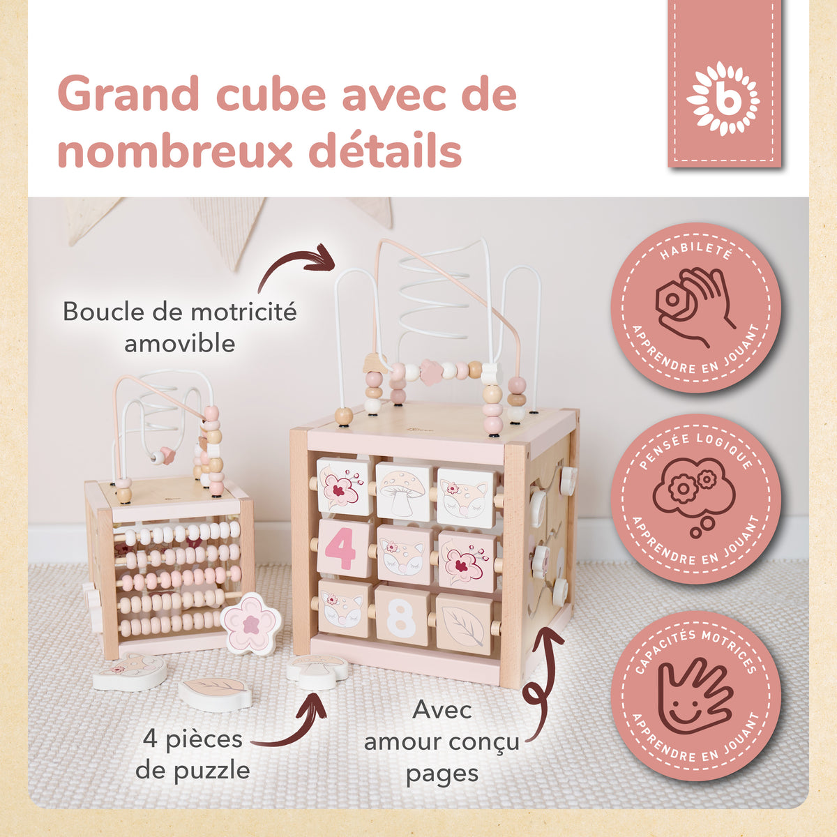 MOTORIKWÜRFEL REH ELLA XXL FSC® - FR Infographic