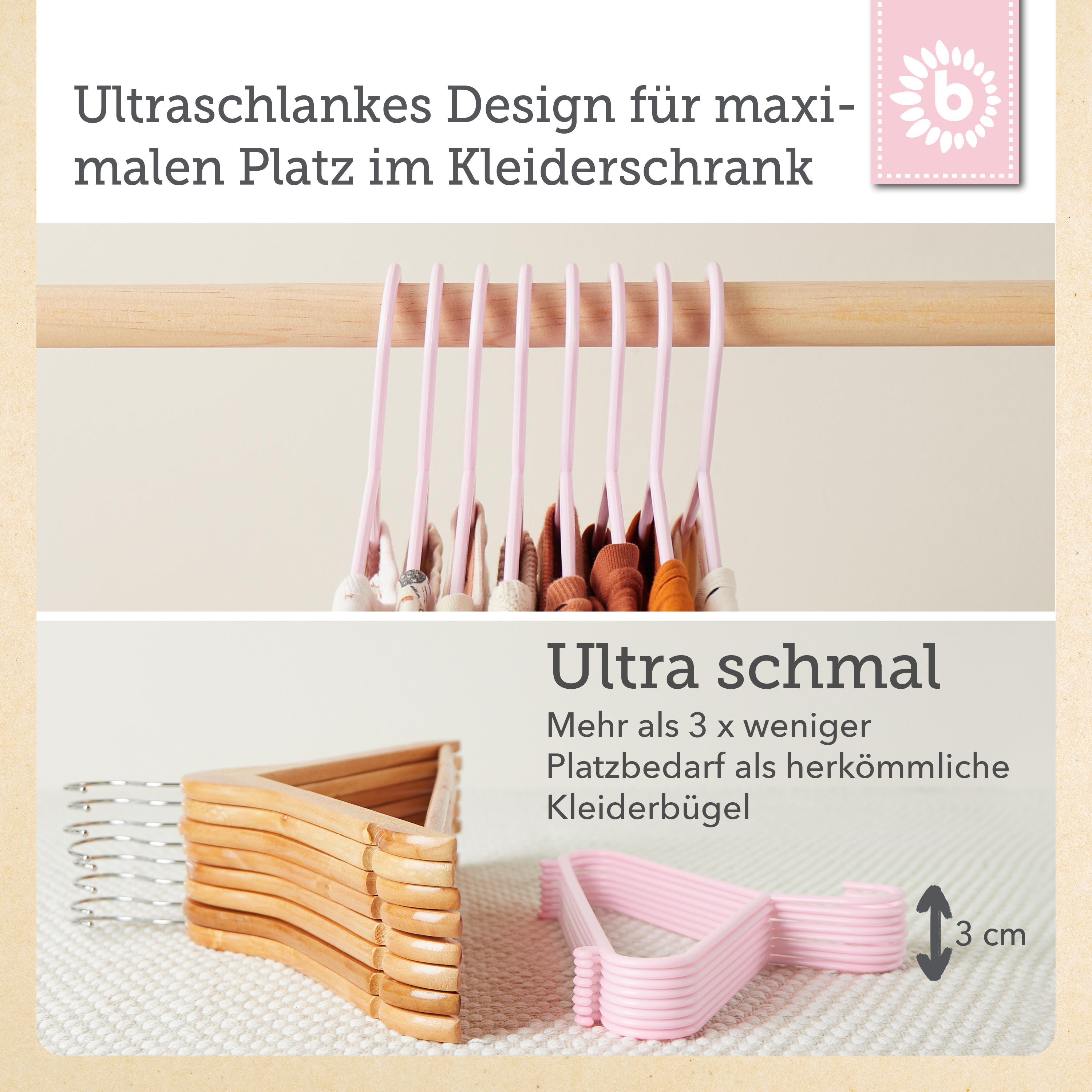 Kleiderbügel 8er Set rose