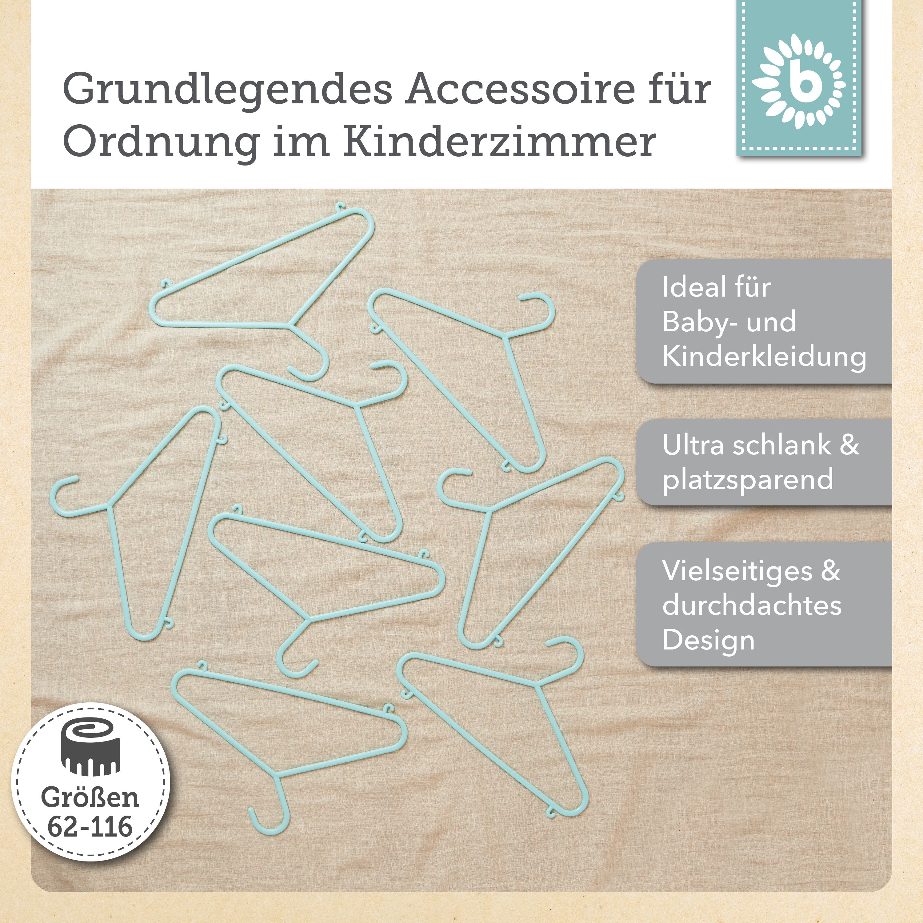 Kleiderbügel 8er Set light teal