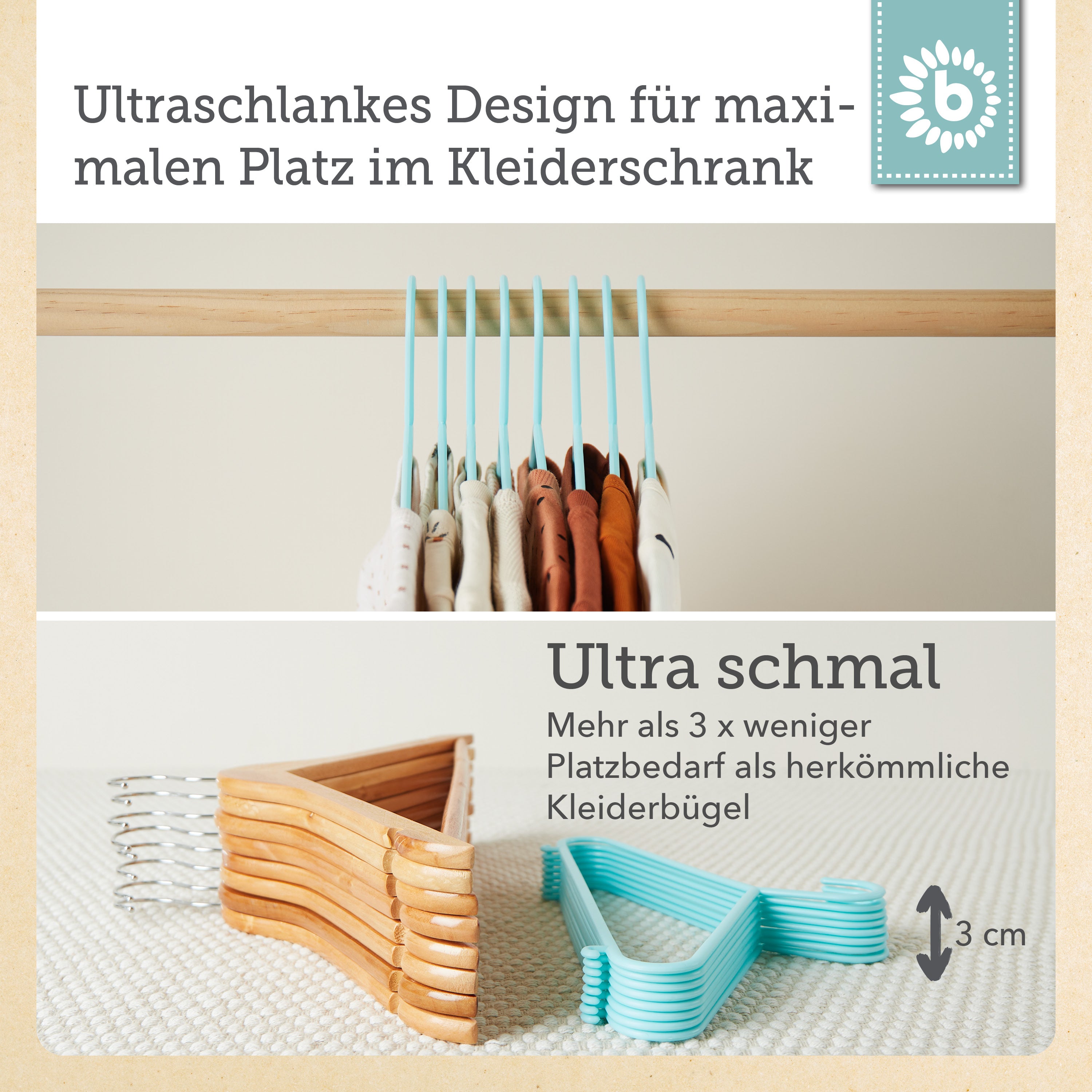 Kleiderbügel 8er Set light teal