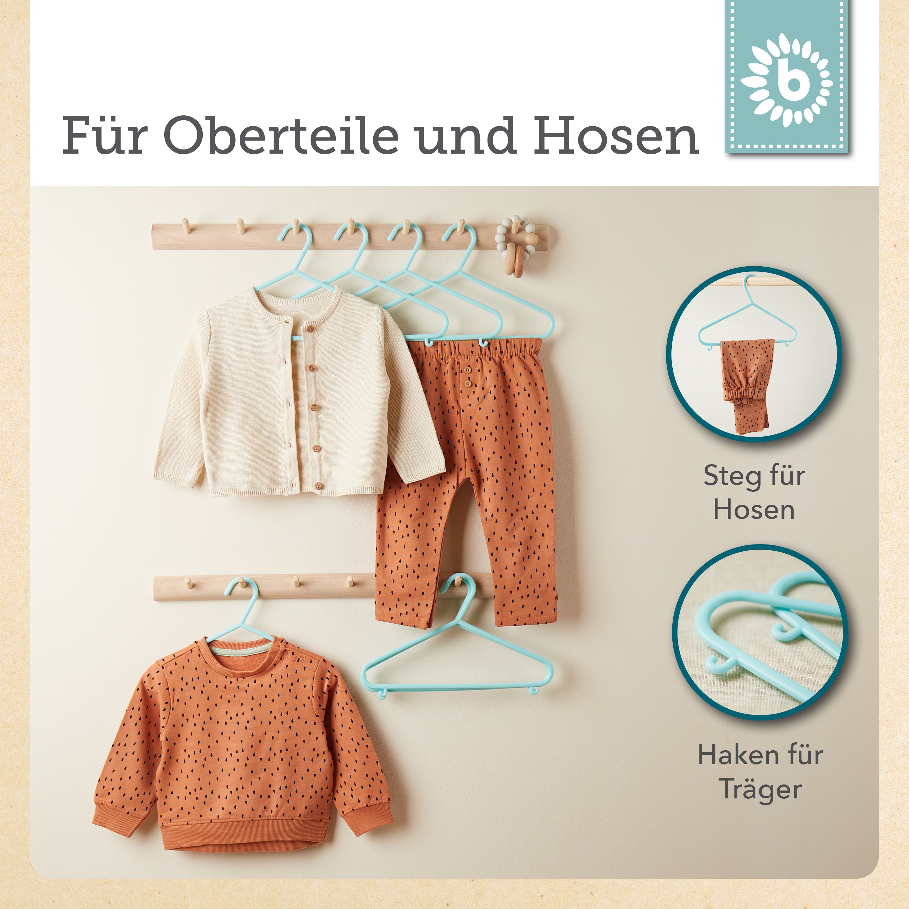 Kleiderbügel 8er Set light teal