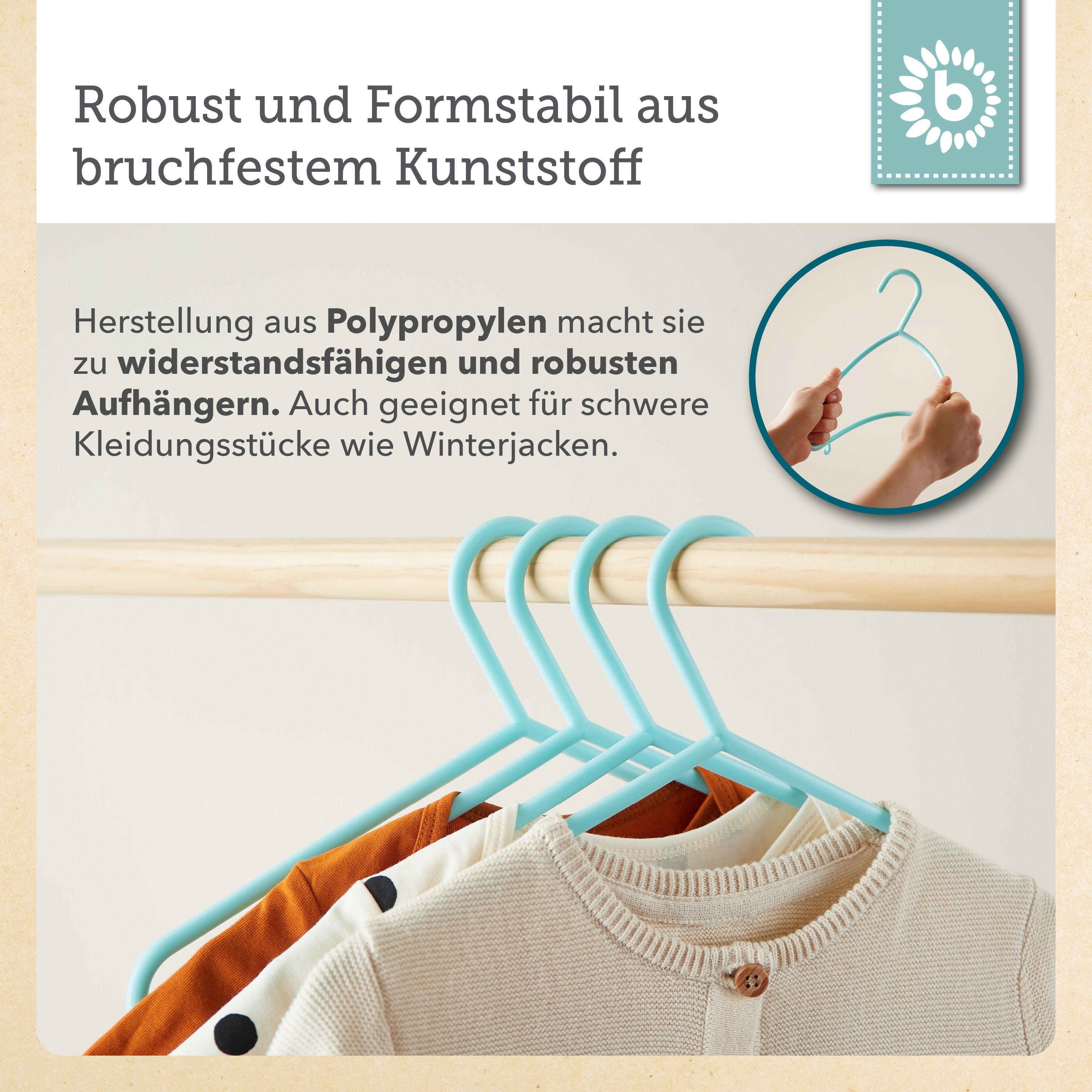 Kleiderbügel 8er Set light teal