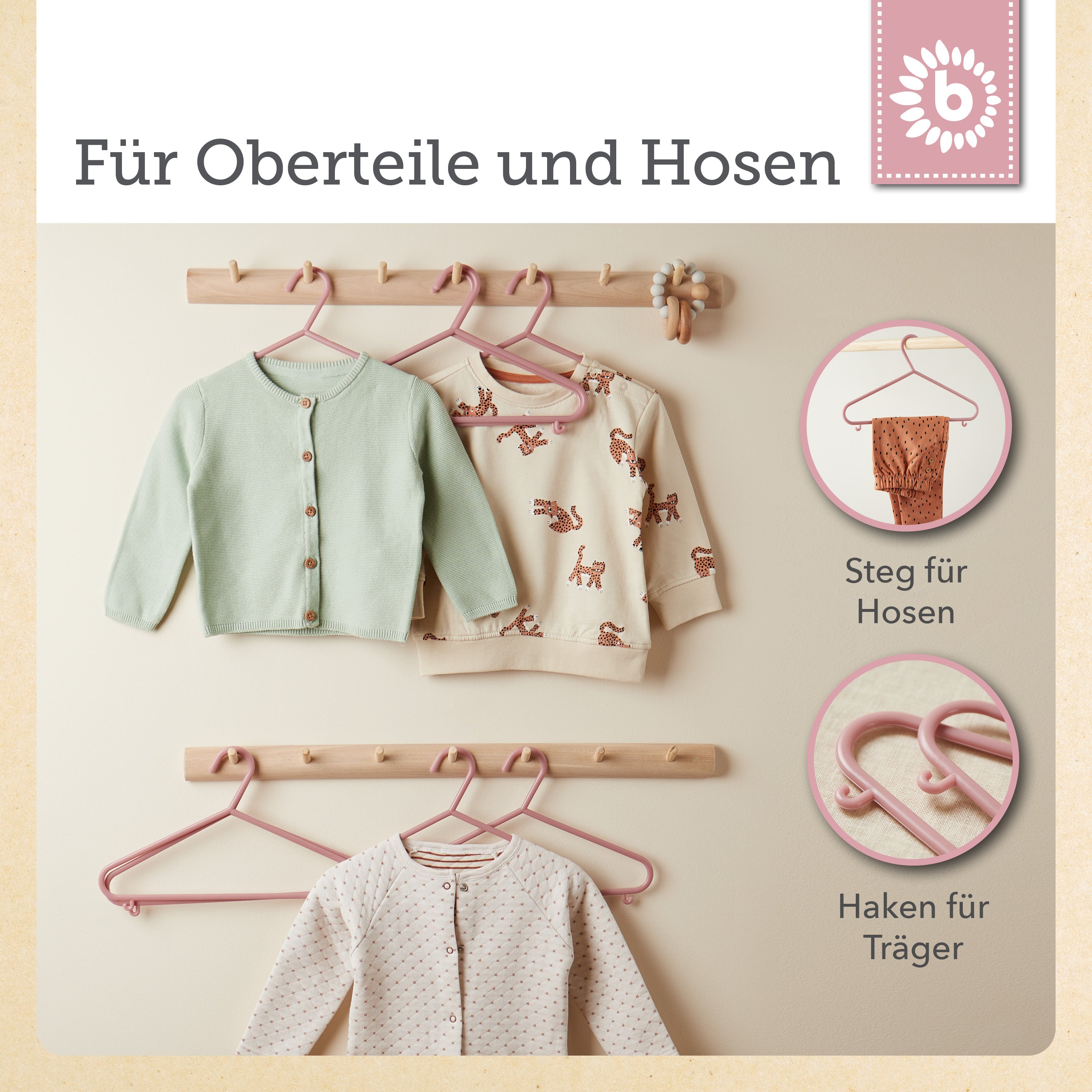 Lot de 8 cintres dreamy rose