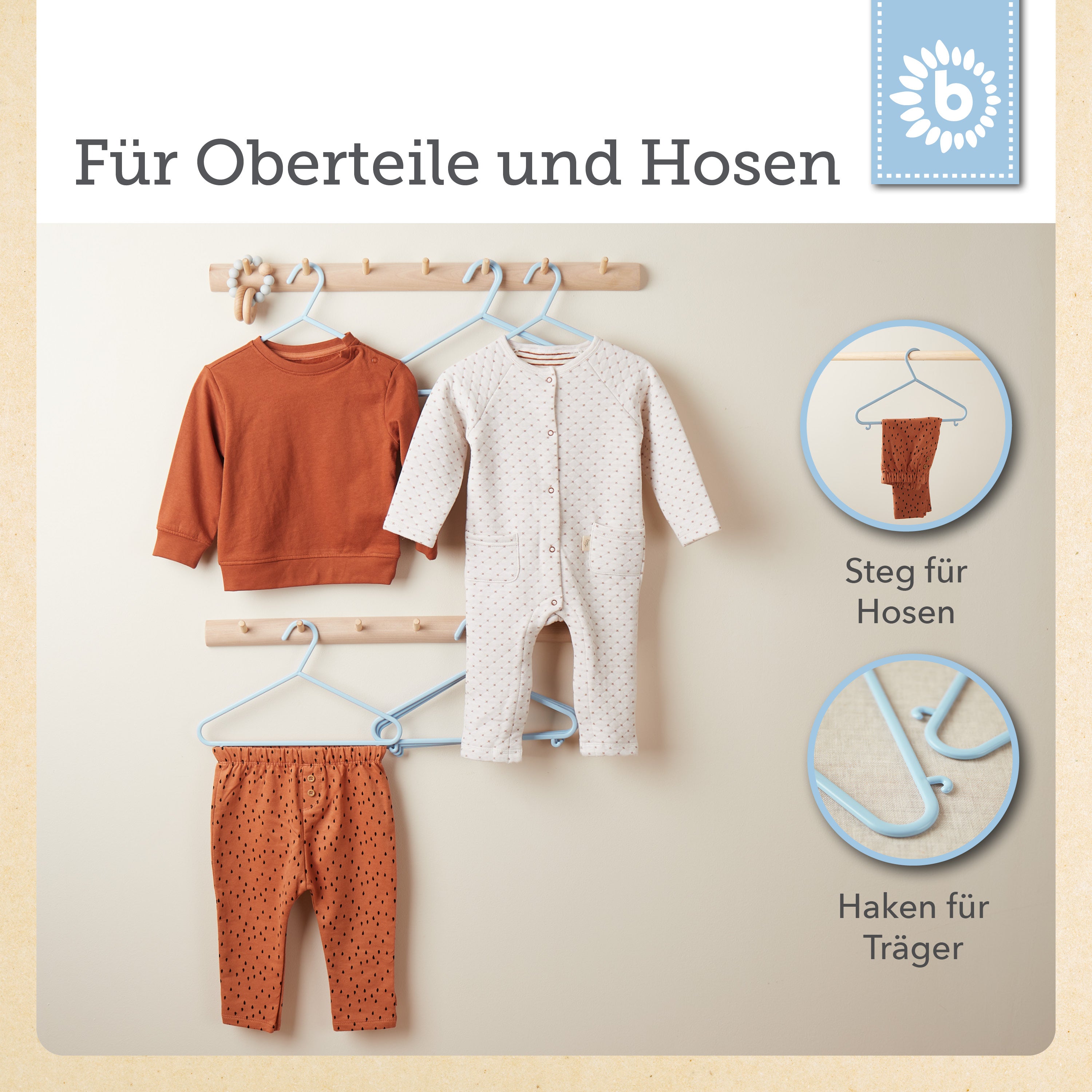 Kleiderbügel 8er Set hazy blue