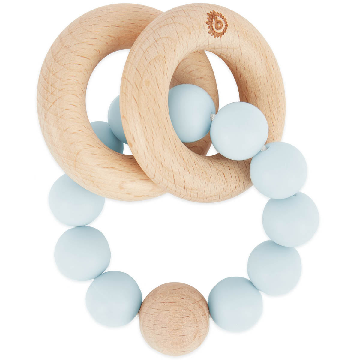 Beißring mit Silikonkette hazy blue