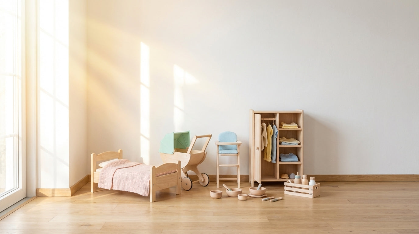 Puppenzubehör Holz: Was braucht die Puppe wirklich (und was nicht)?