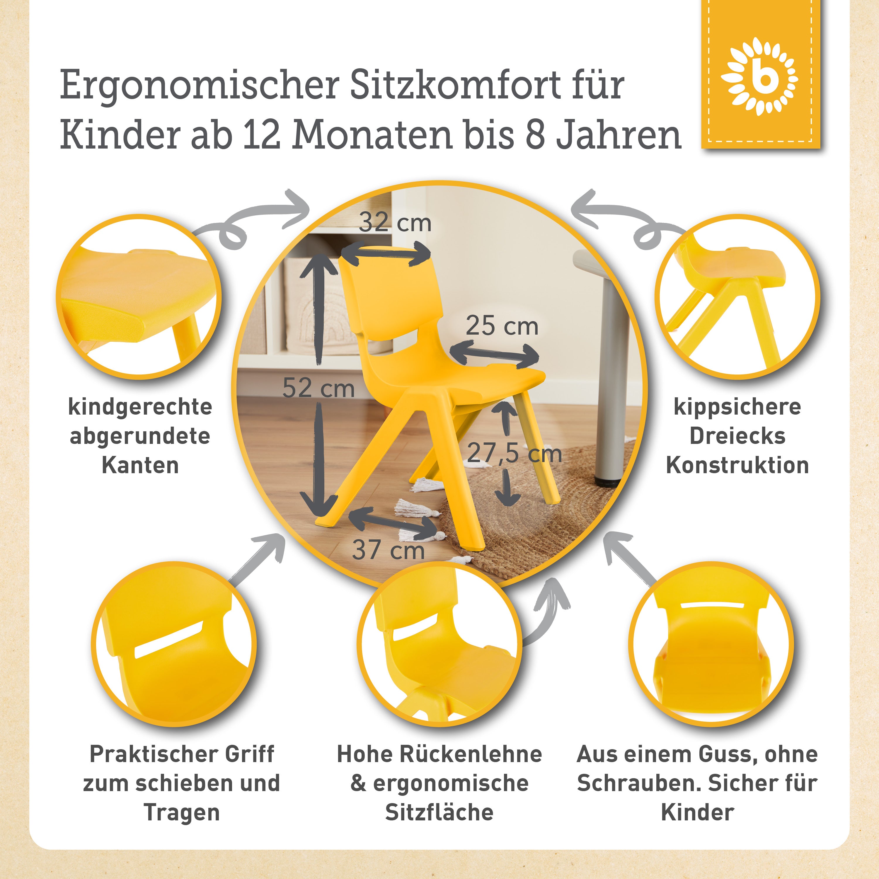 Kinderstuhl Gelb