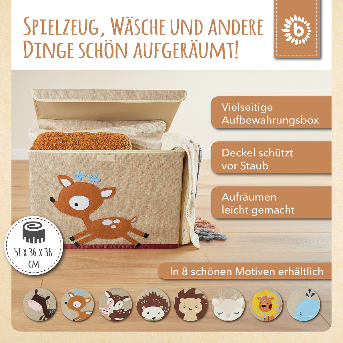 Aufbewahrungsbox Reh mit Deckel