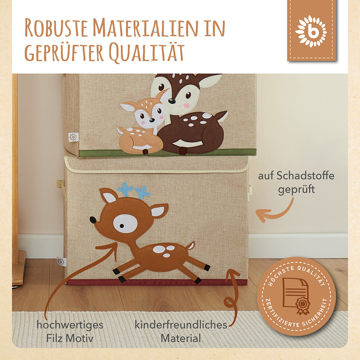 Aufbewahrungsbox Reh mit Deckel