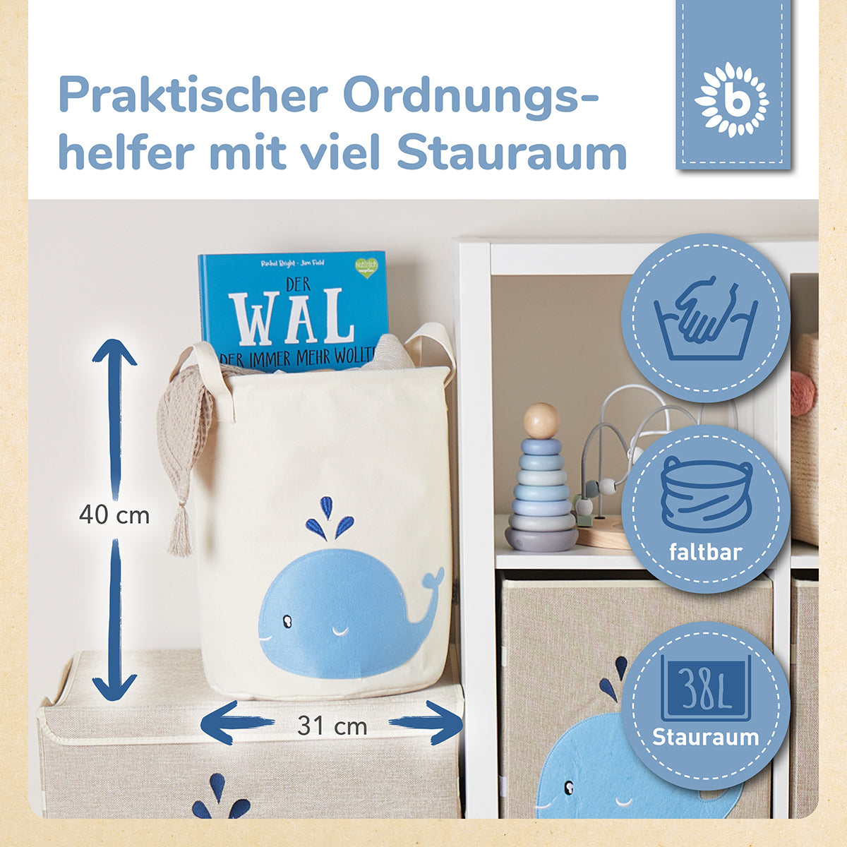 Aufbewahrungskorb Wal