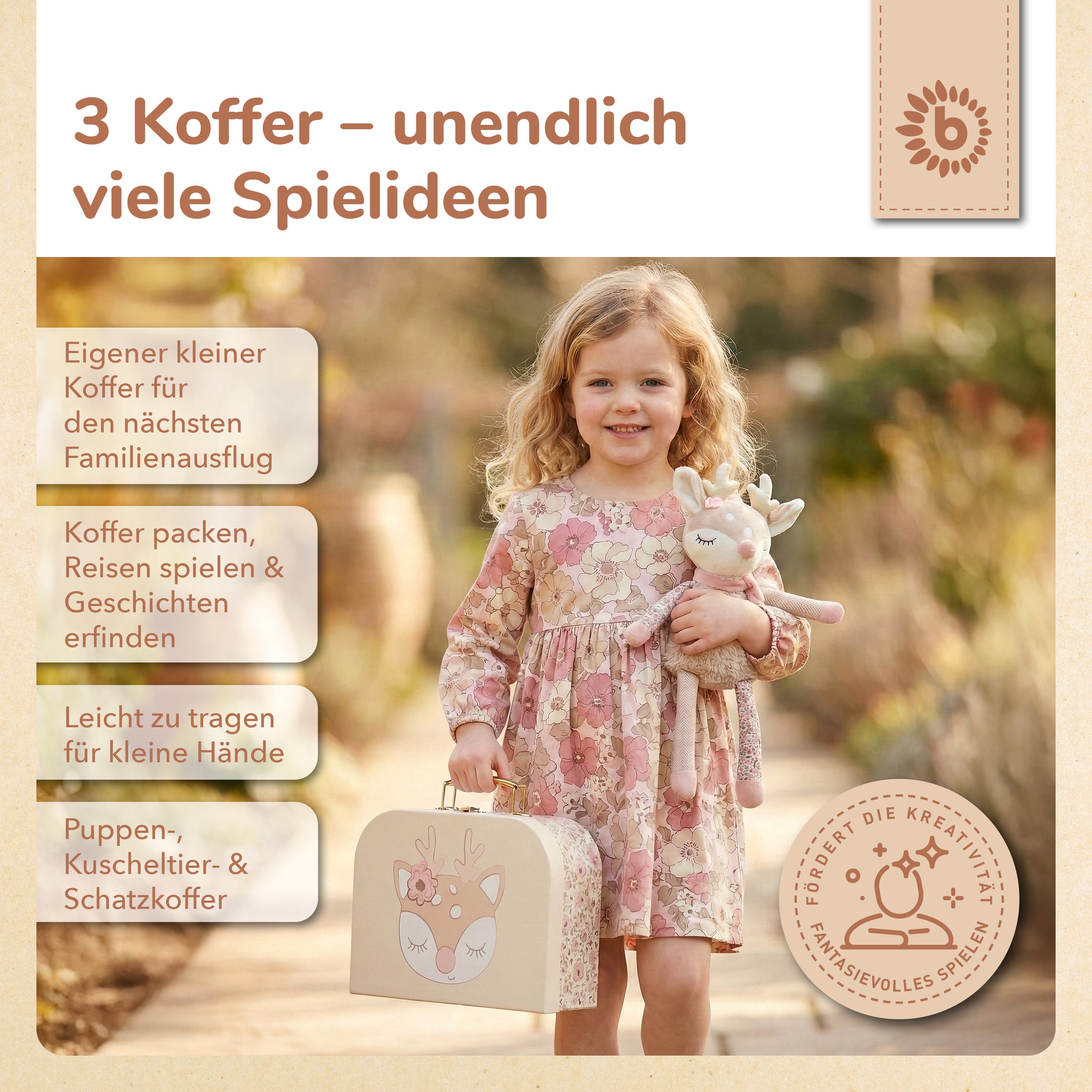 3er Kofferset Ella Vintage Flowers