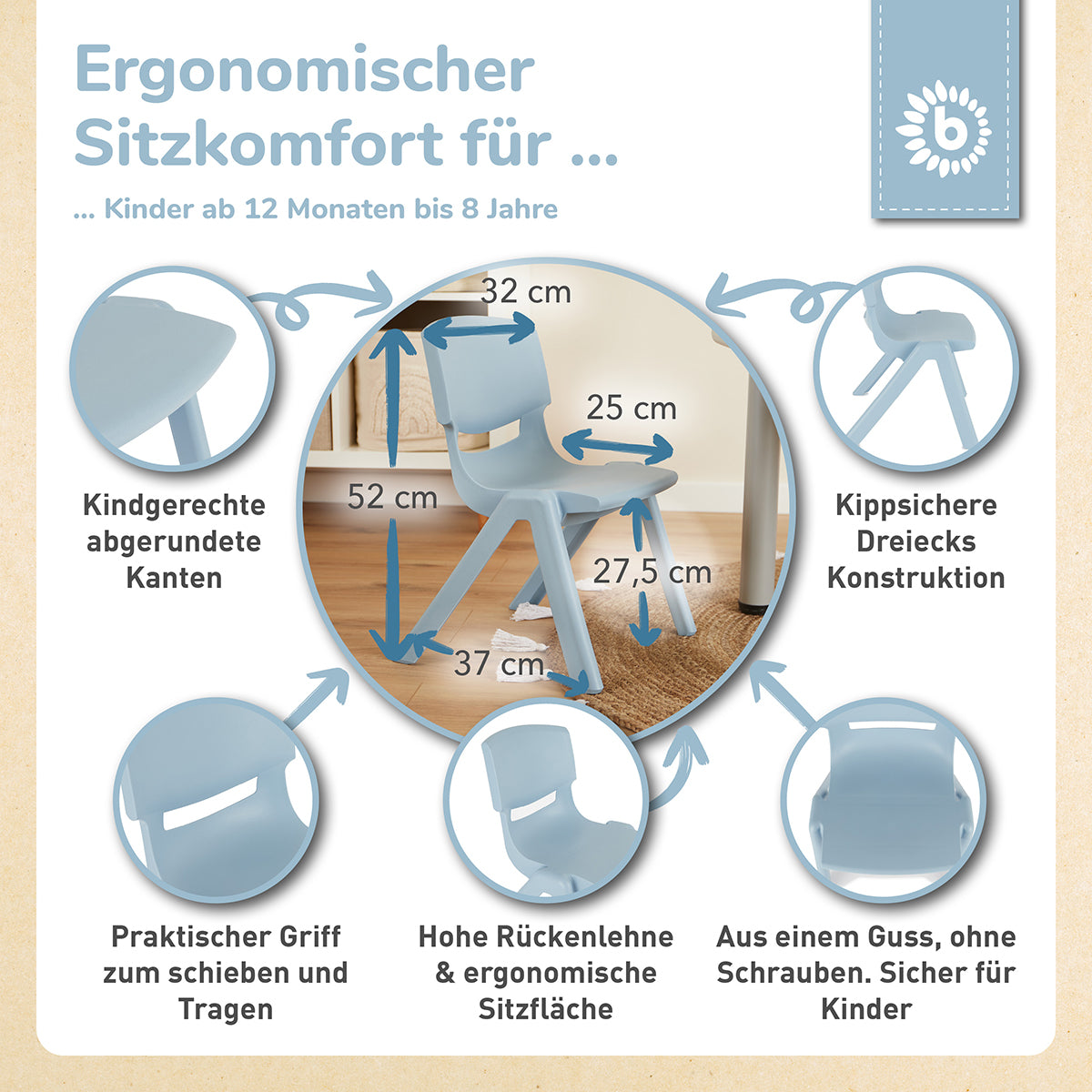 Kinderstuhl hazy blue