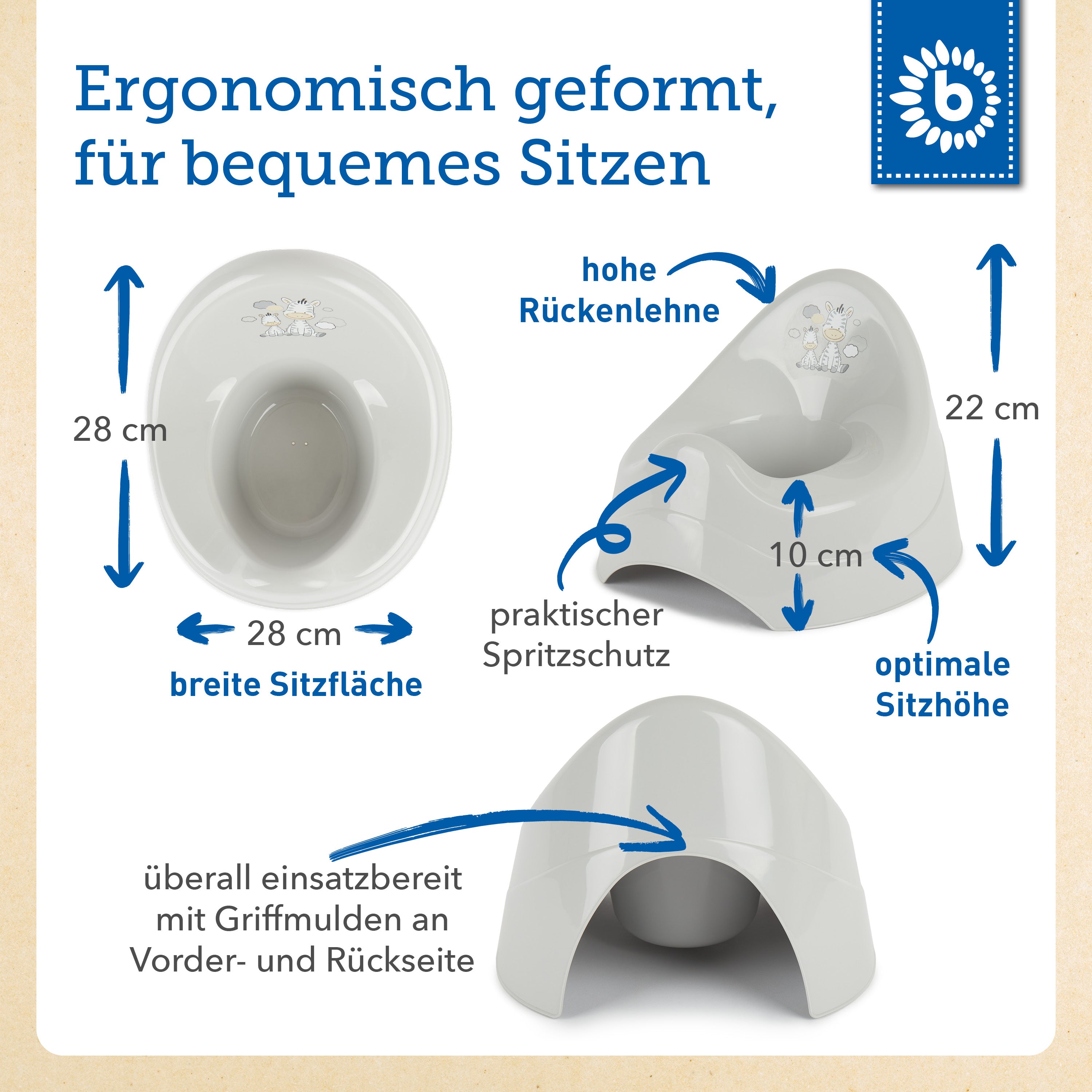 Töpfchen Zebra mit  Musik