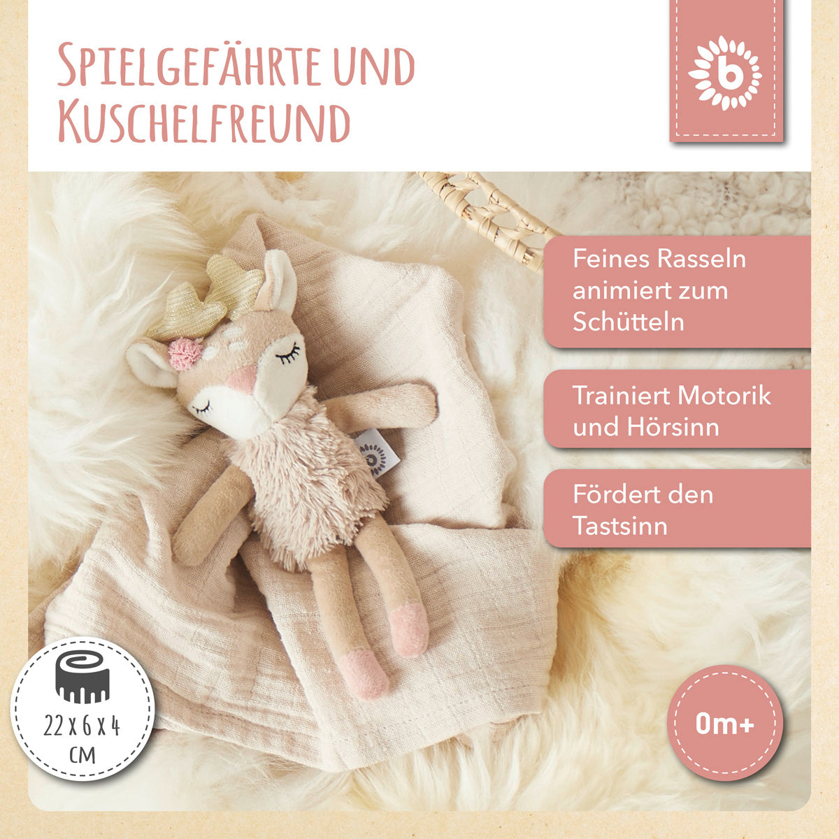 Spielfigur Reh Ella mit Rassel