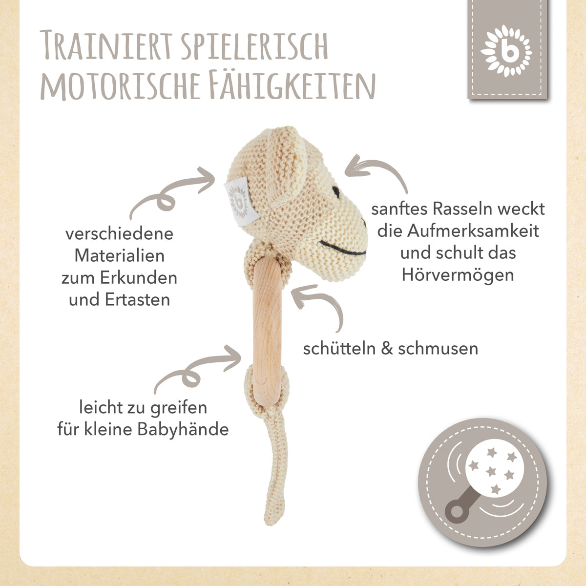 Greifling Affe mit Rassel