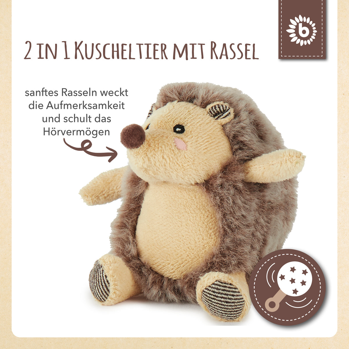 Spielfigur Igel Piksi mit Rassel