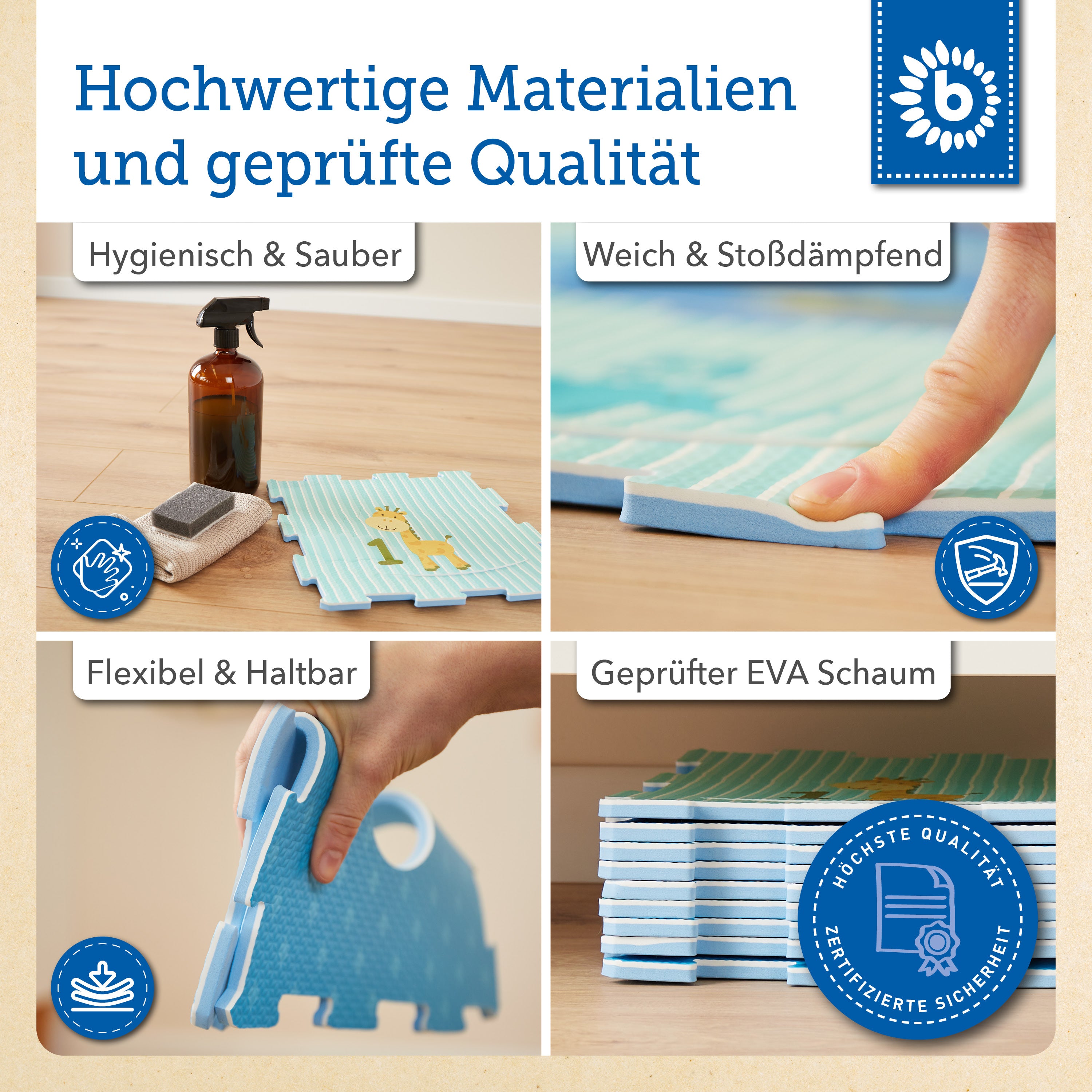 Puzzlematte Tiere blau 18 Teile