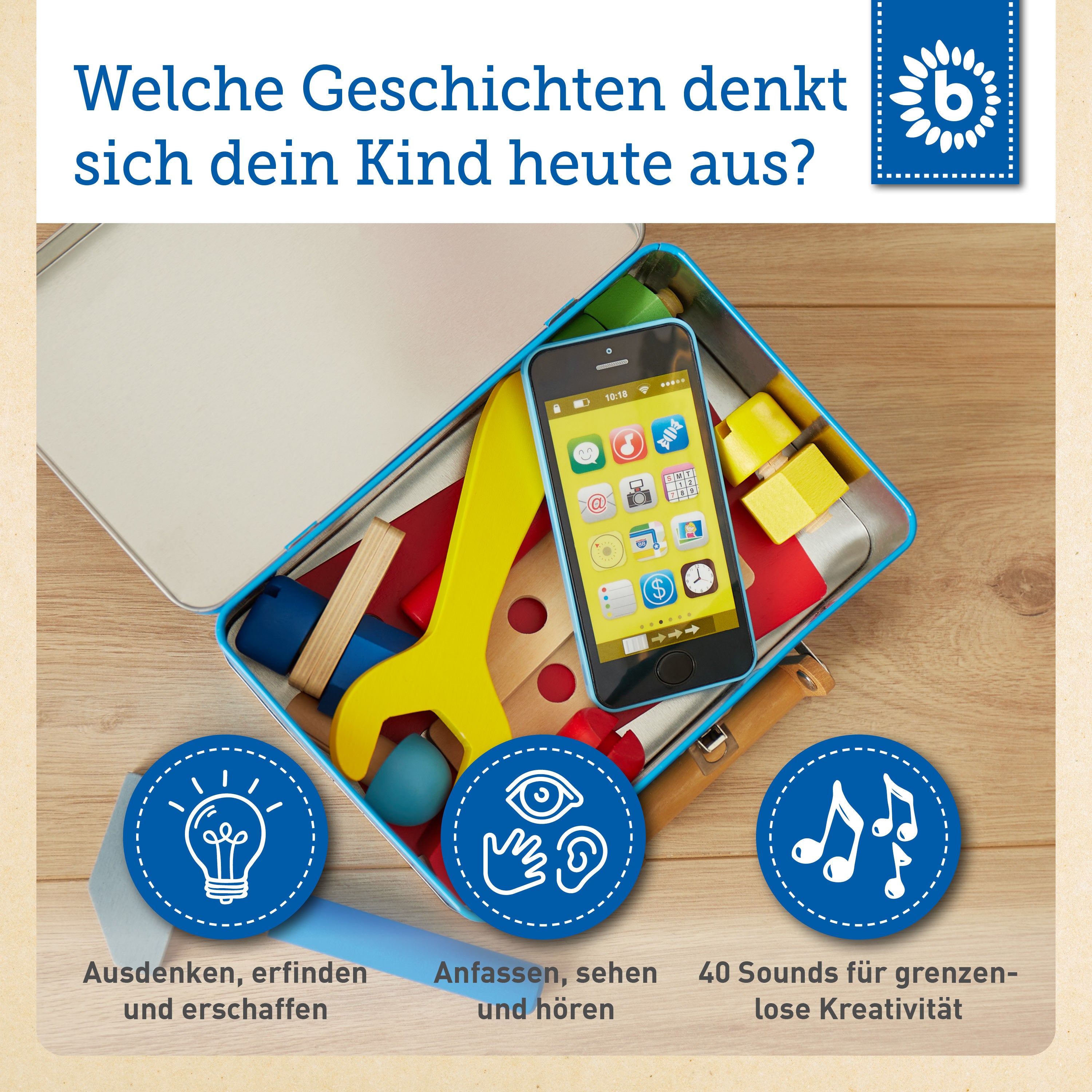 Smartphone blau mit Licht / Sounds