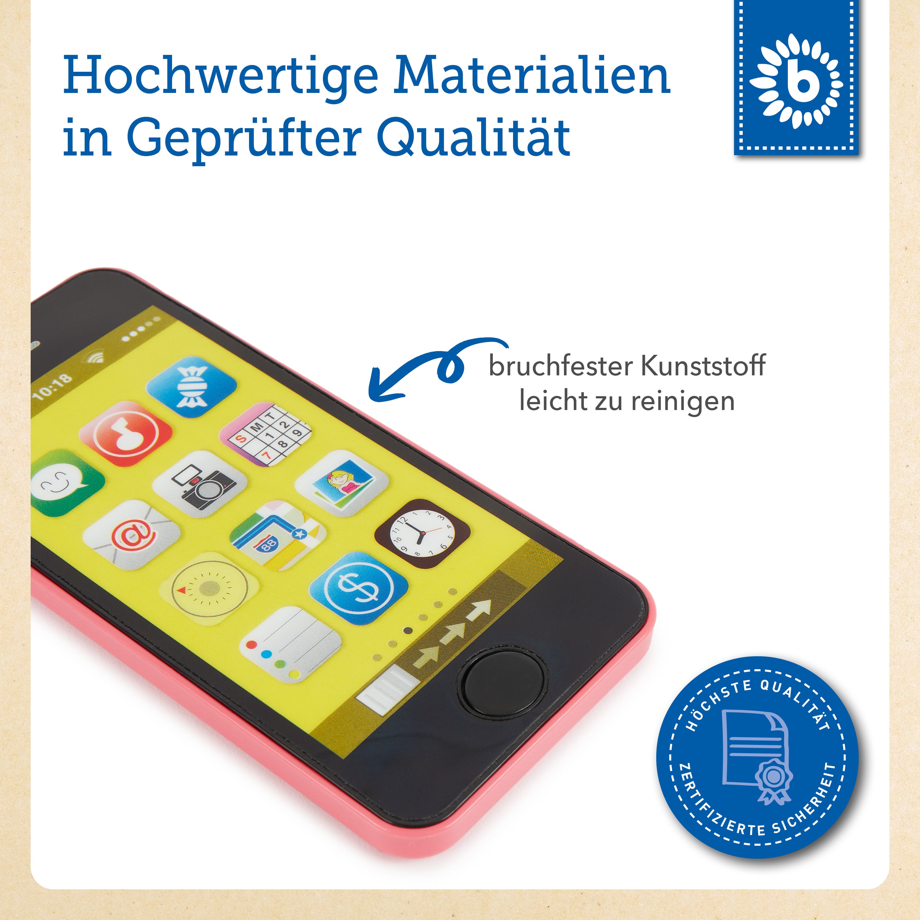 Smartphone rosa mit Licht/Sound