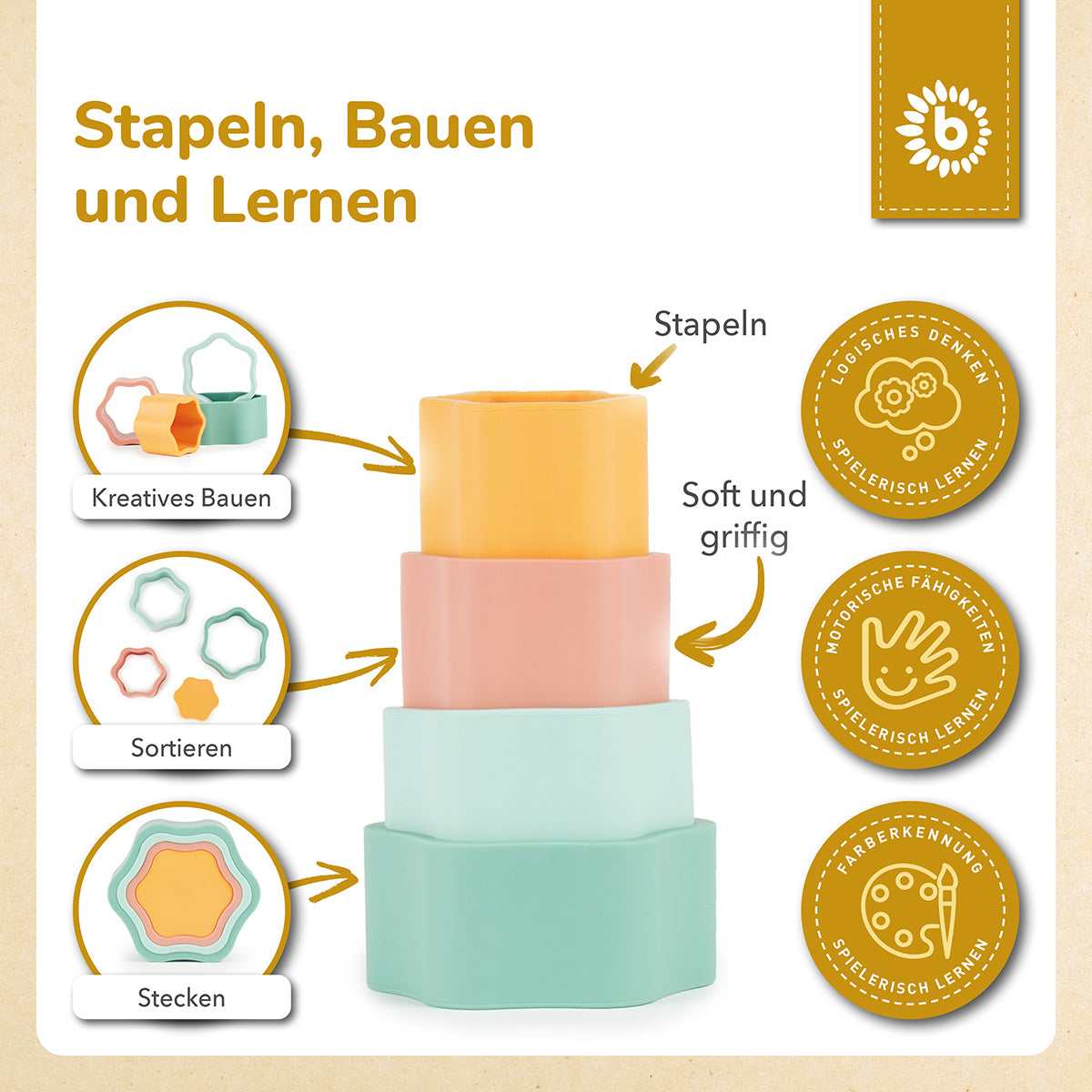 Silikon Stapelspiel Blume Tropical Vibes