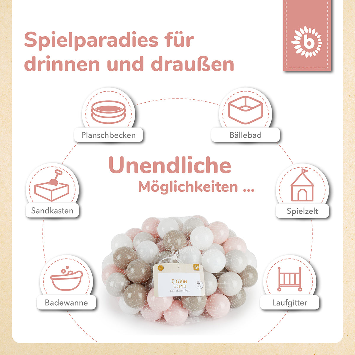 Bälle Cotton 100 Stück