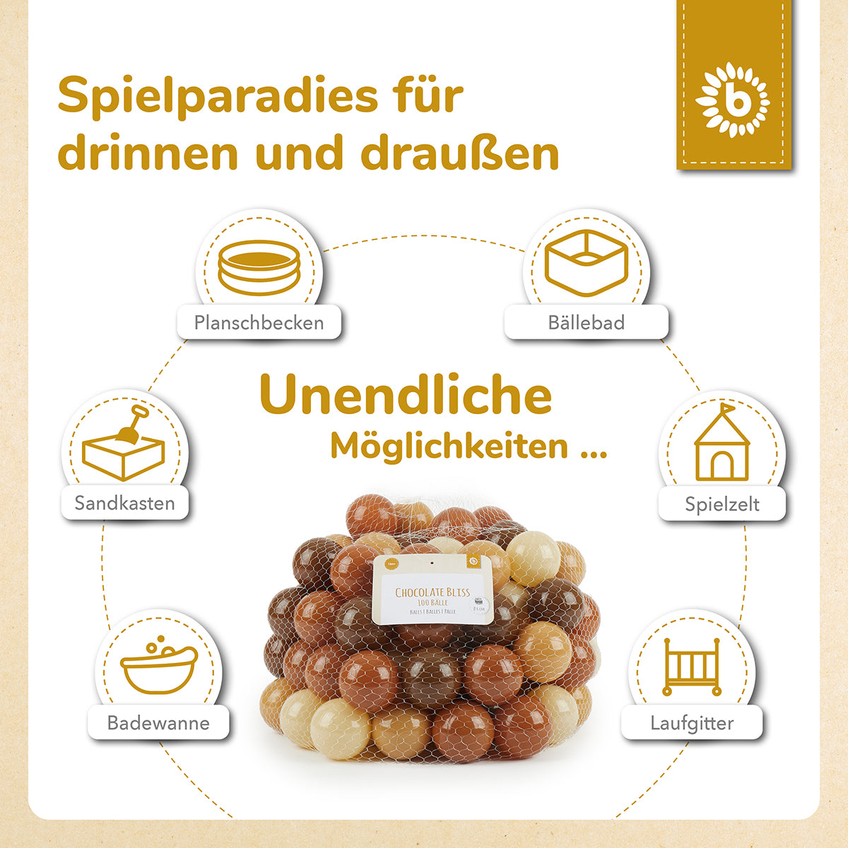 Bälle Chocolate Bliss 100 Stück