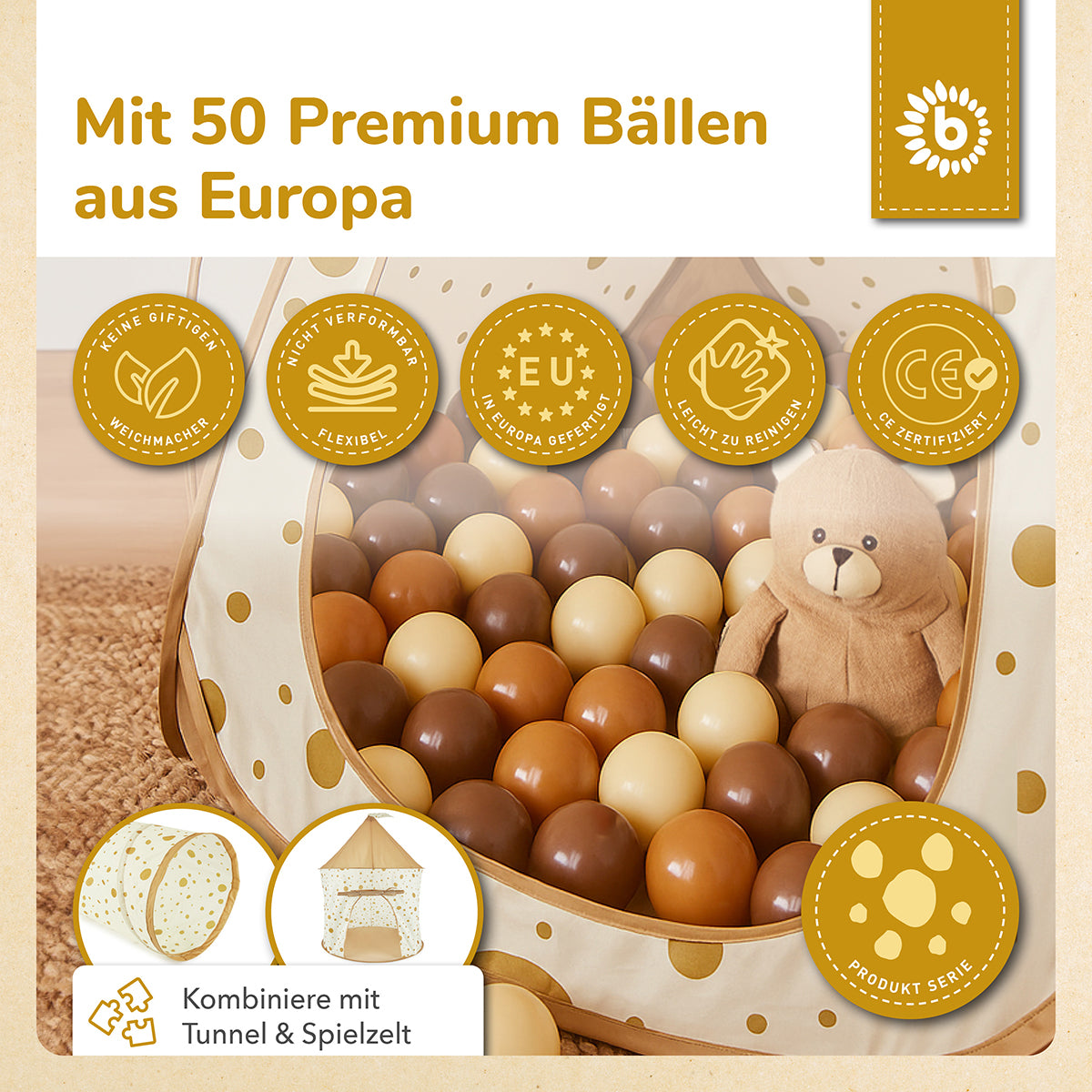 Pop up Spielzelt und Bällebad Dots mit 50 Bällen