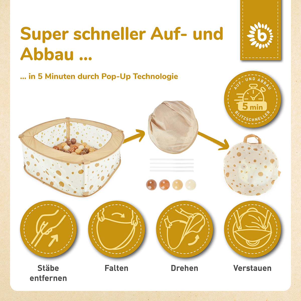 Pop up Bällebad Dots mit 50 Bällen