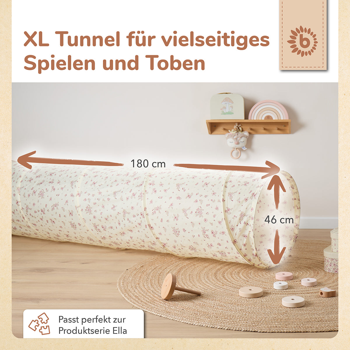 Pop Up Spieltunnel Vintage Flowers