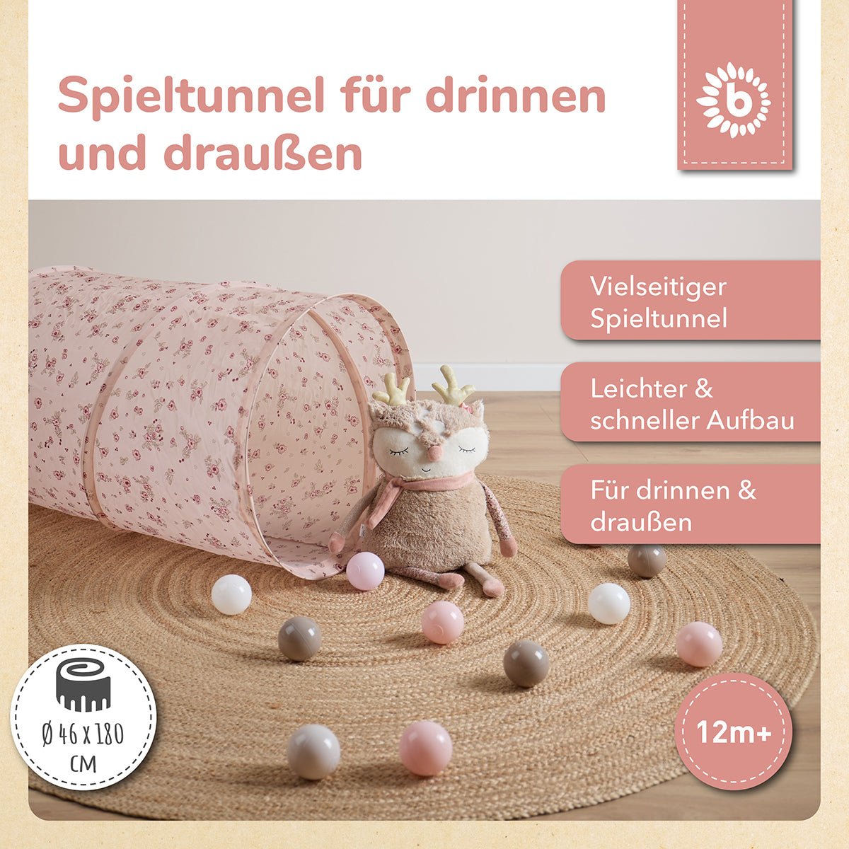 Pop Up Spieltunnel Dreamy Flowers
