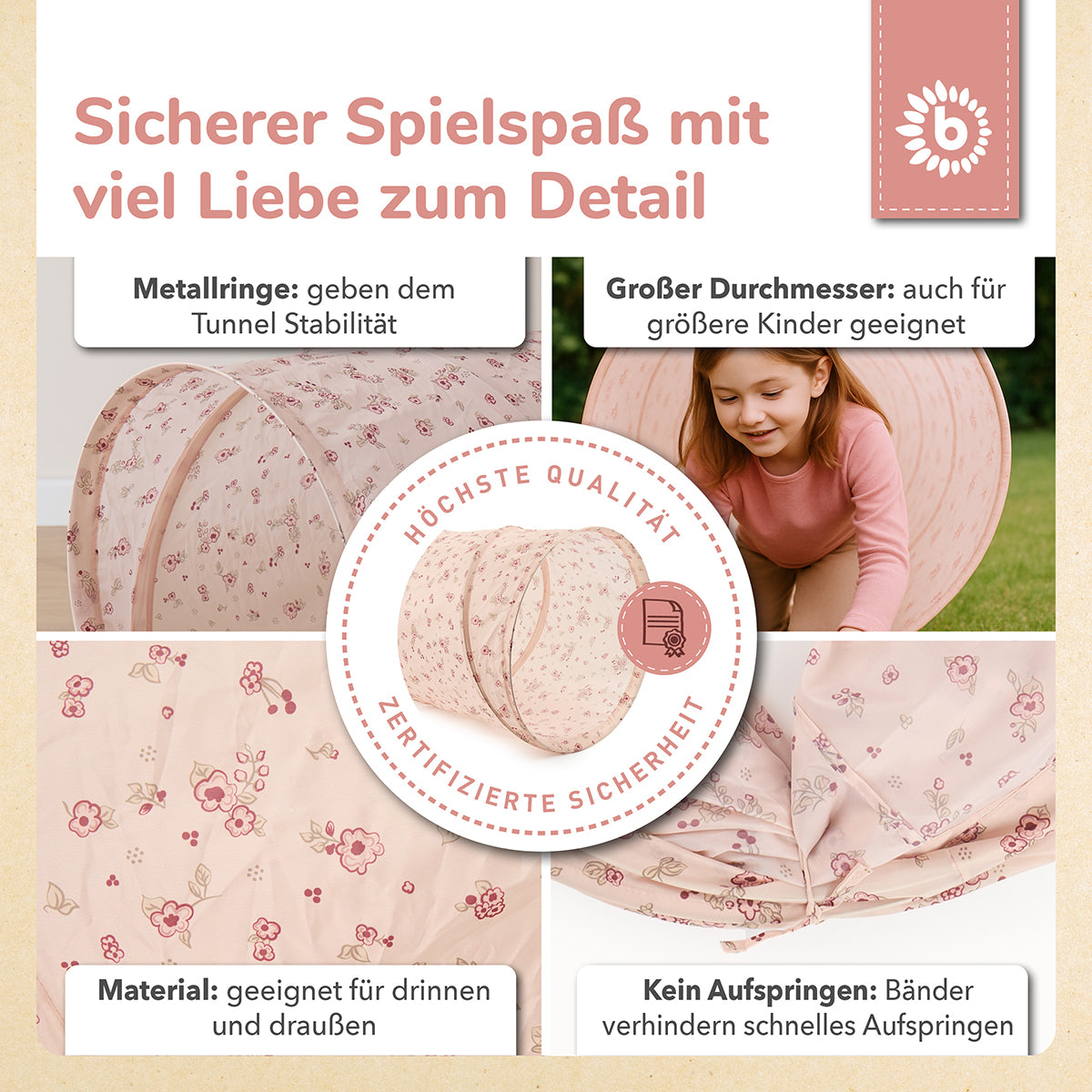 Pop Up Spieltunnel Dreamy Flowers