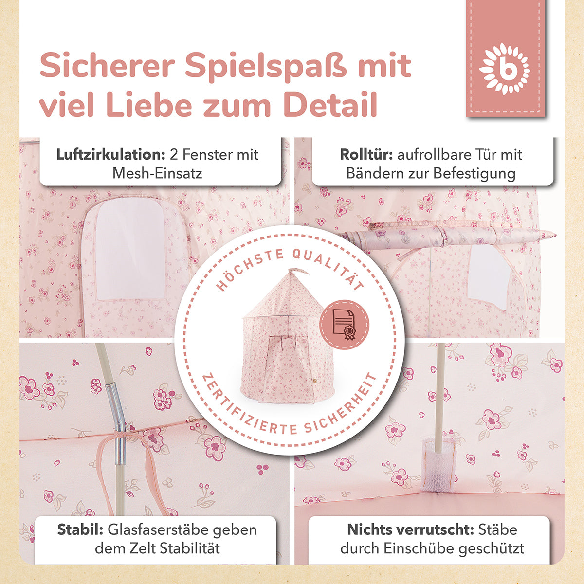 Pop Up Spielzelt Dreamy Flowers