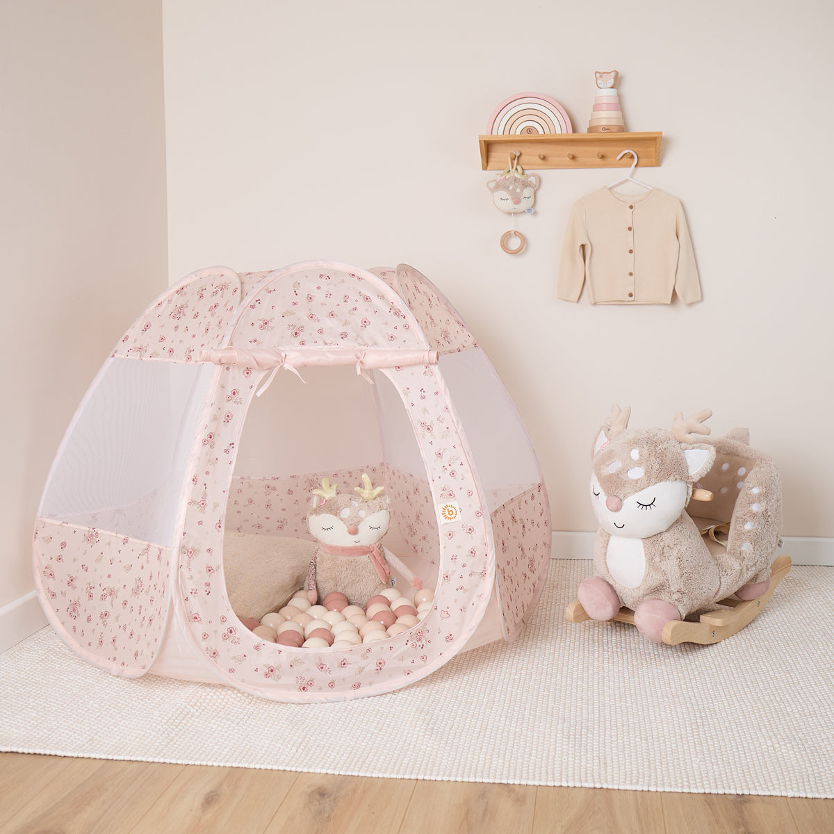 Pop Up Spielzelt und Bällebad Dreamy Flowers mit 50 Bällen