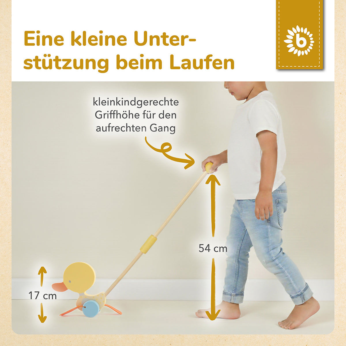 Rollerstab Watschelente gelb