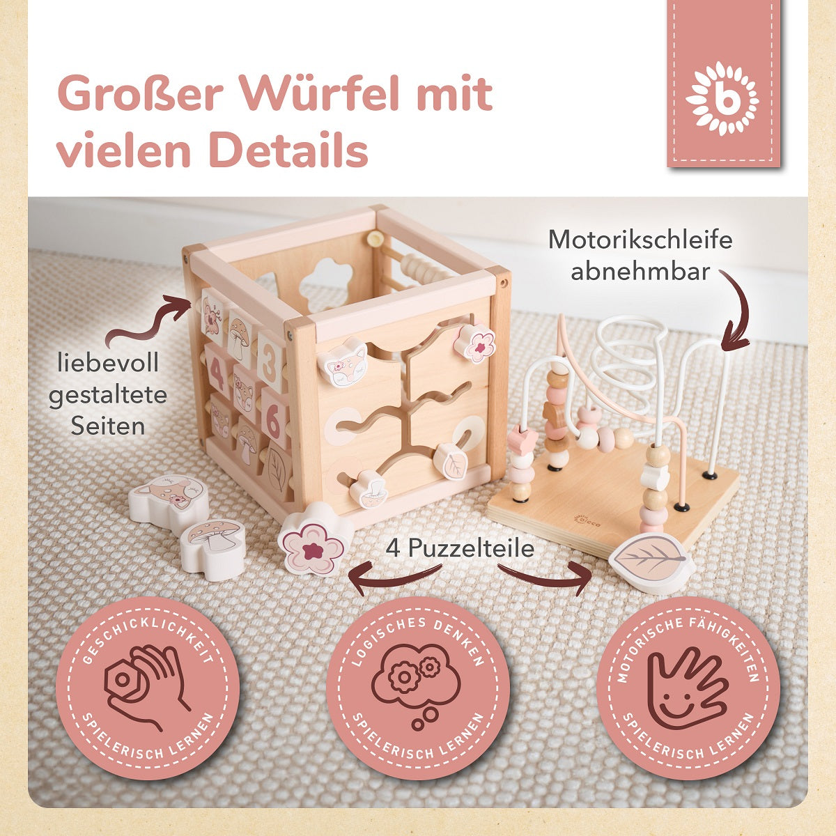 MOTORIKWÜRFEL REH ELLA FSC®