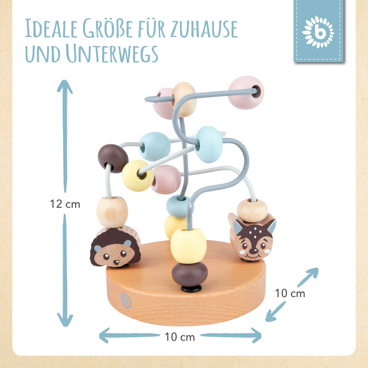 Mini Motorikschleife Waldtiere rose