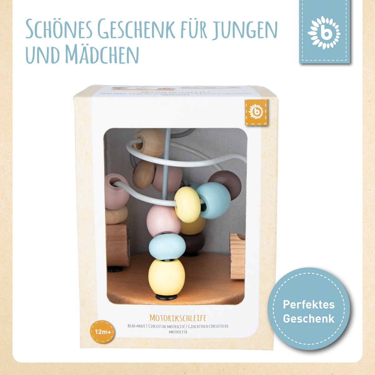 Mini Motorikschleife Waldtiere rose