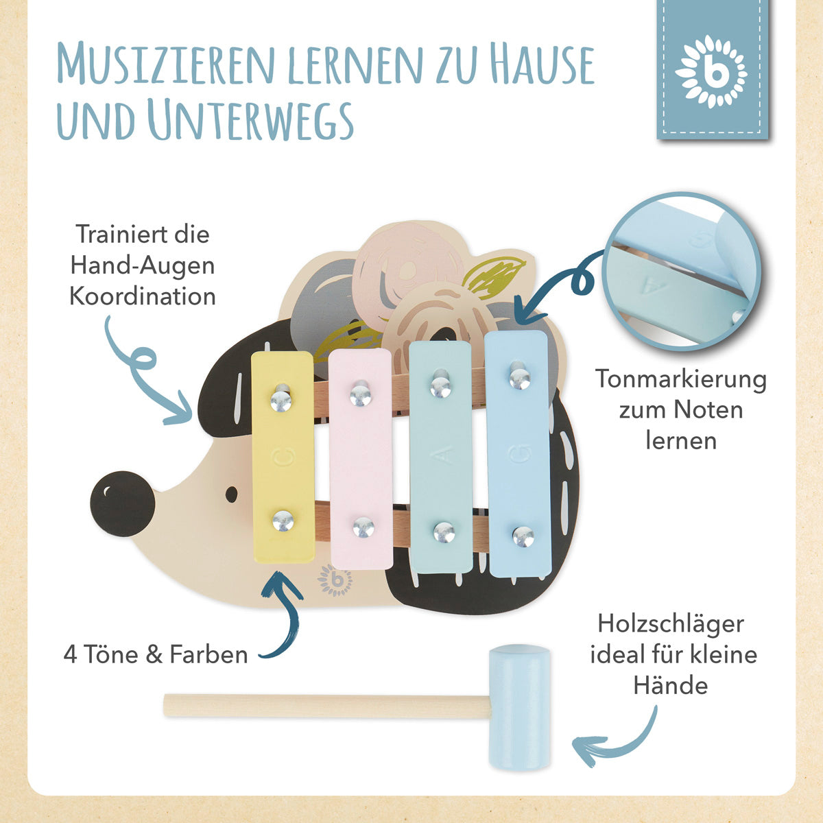 Mini Xylophon Igel