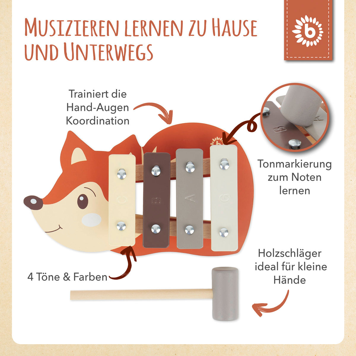 Mini Xylophon Fuchs FSC®