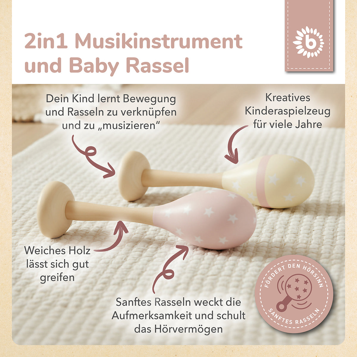 Maracas 2er Set dreamy rose