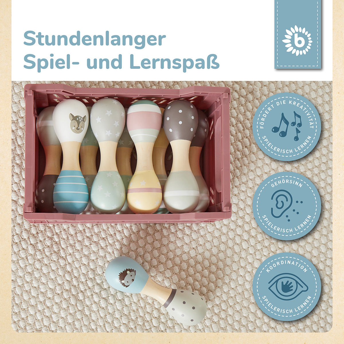 Hantelrasseln 2er Set Reh