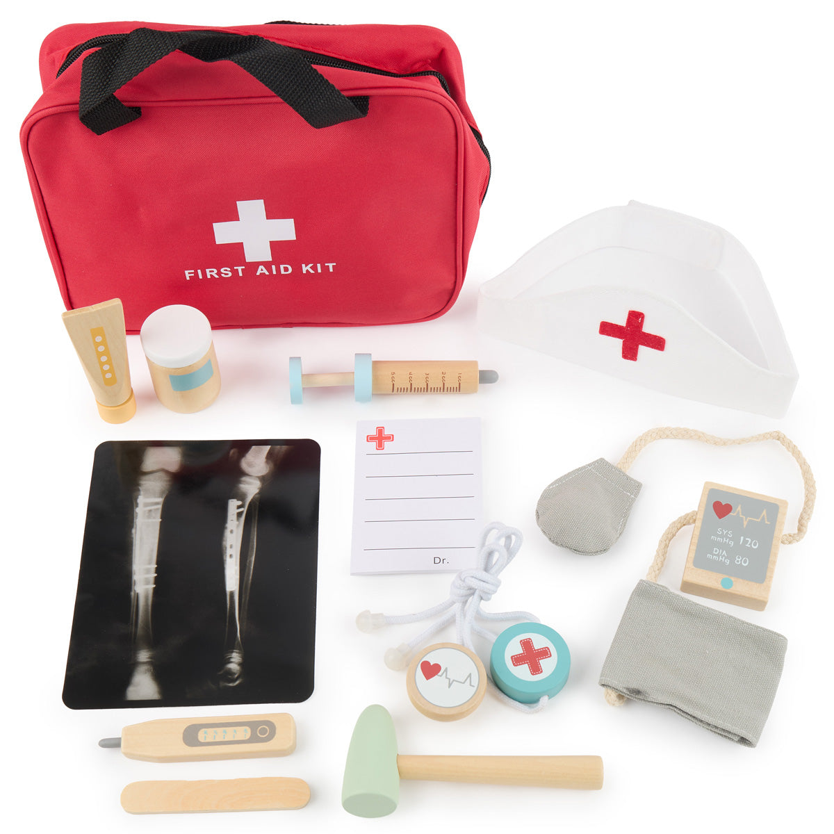 Arzttasche Kinder – Doktor-Spielset aus Holz, 12-teilig