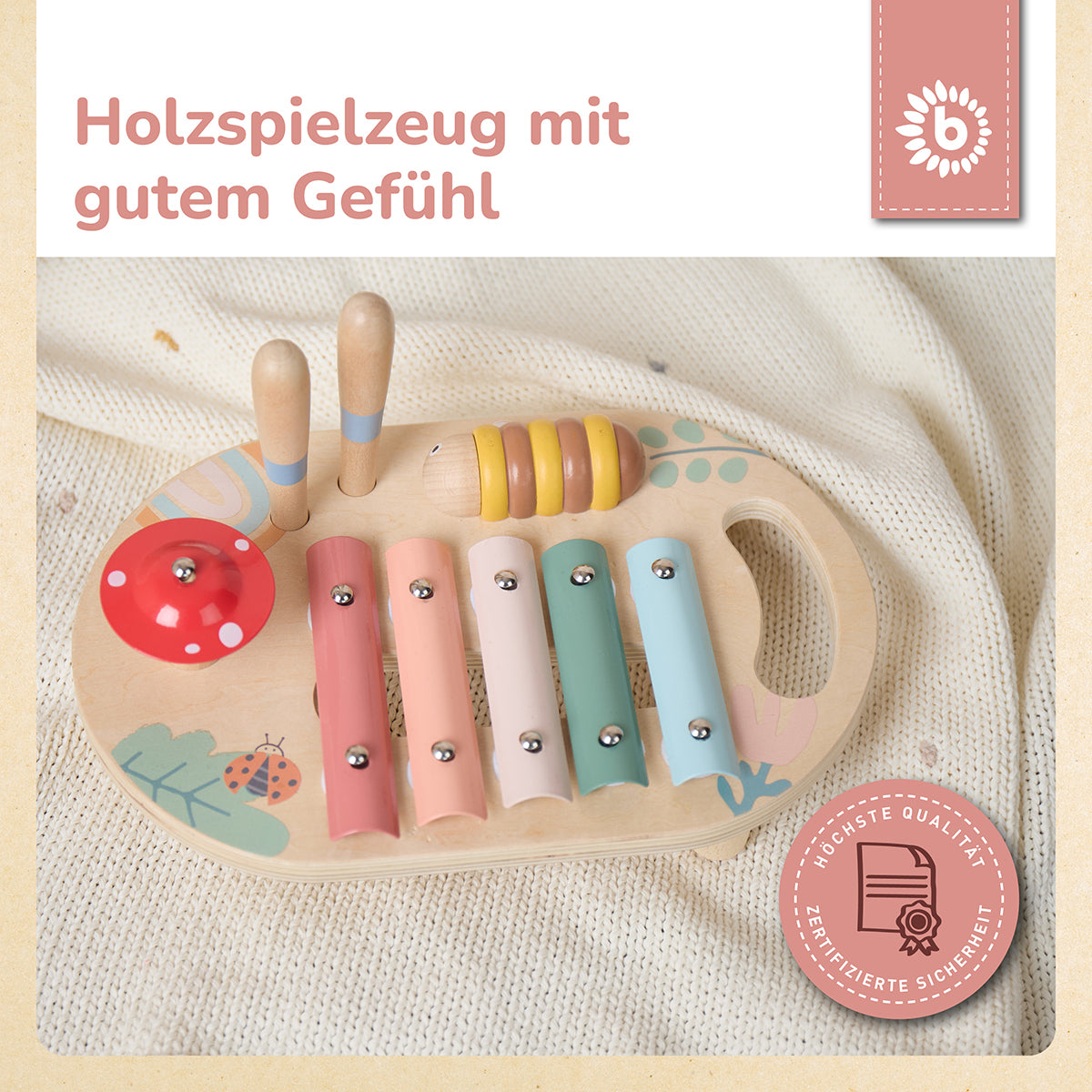 Musikspieltisch mit Xylophon – Klangstation aus Holz – Frühling