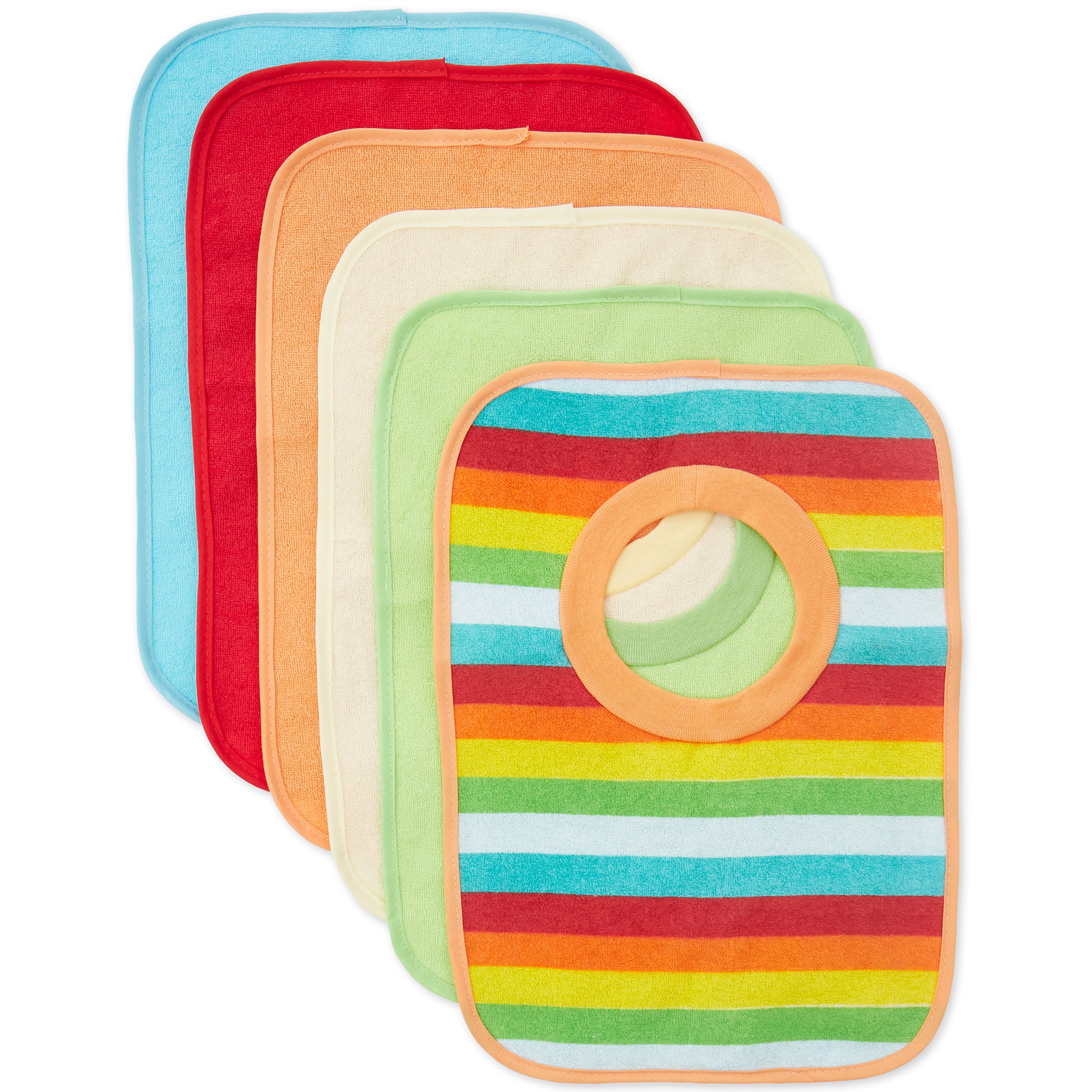 6er Set Schlupflätzchen Rainbow